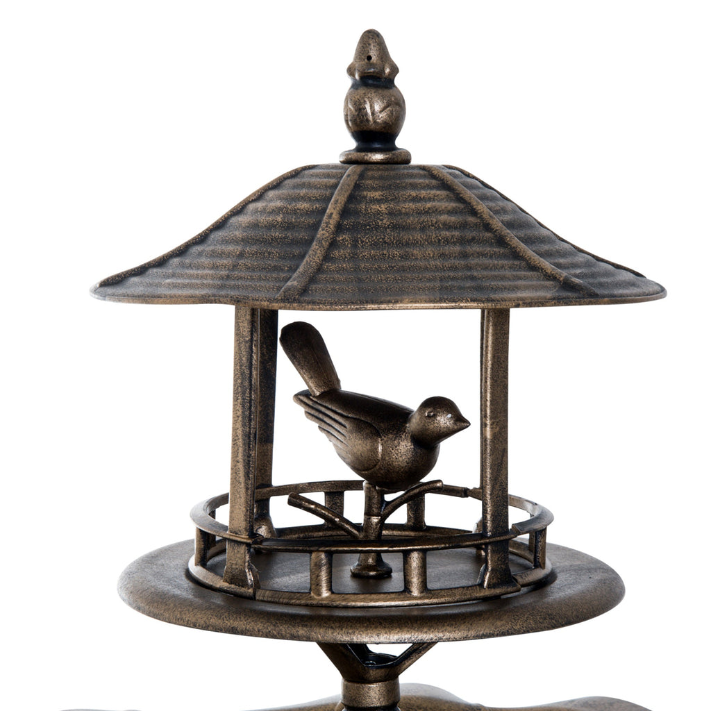 Outsunny 3-in-1 Garden Bird Bath Bowl Pedestal with Feeder