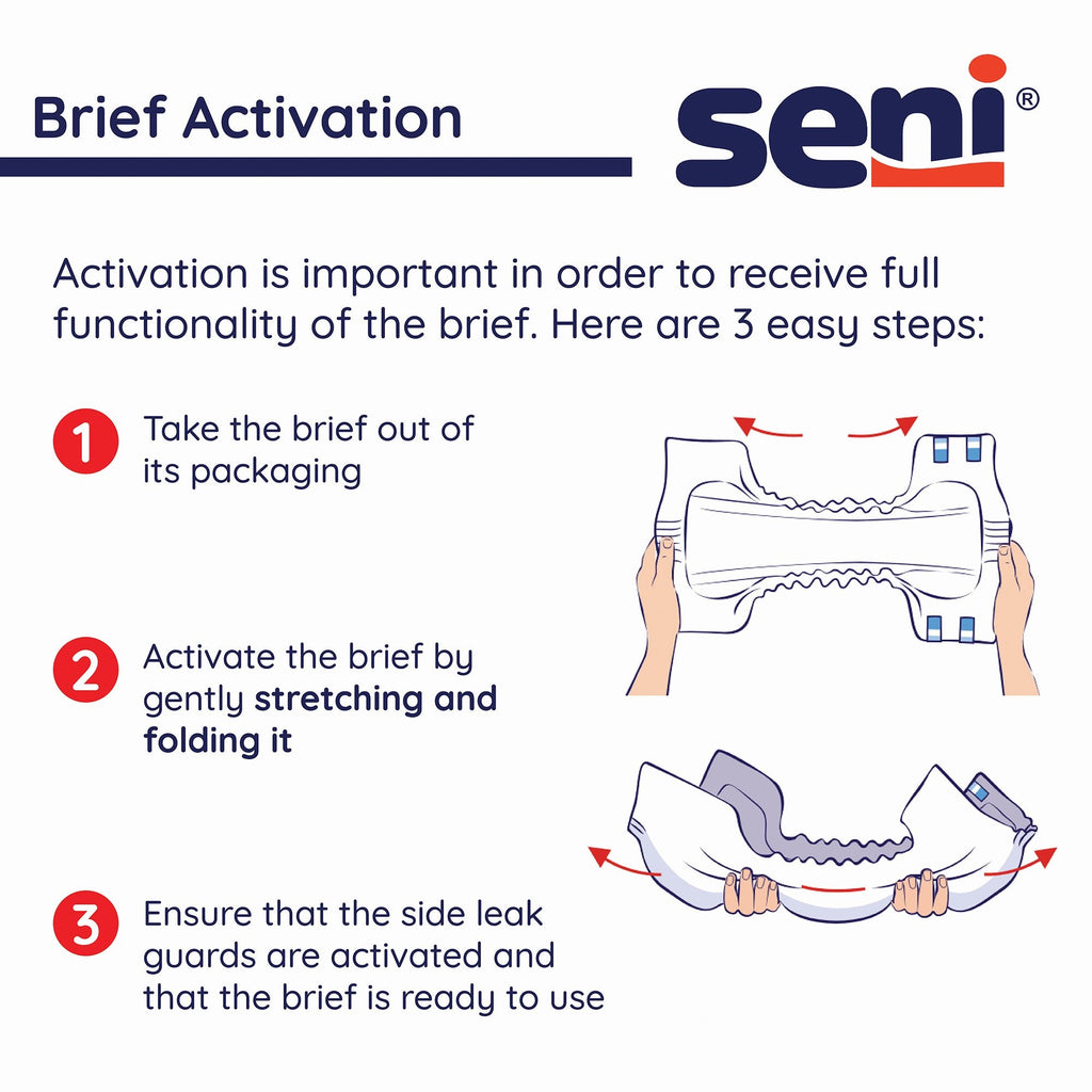 Seni® Super Heavy Absorbency Incontinence Brief, Extra Large S-XL25-BS1