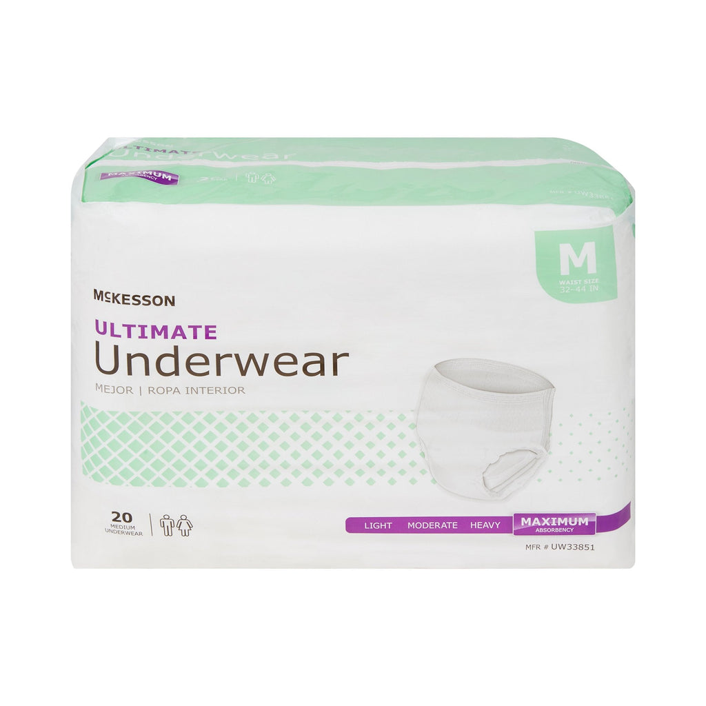 McKesson Ultimate Heavy Absorbency Incontinence Underwear, Medium UW33851