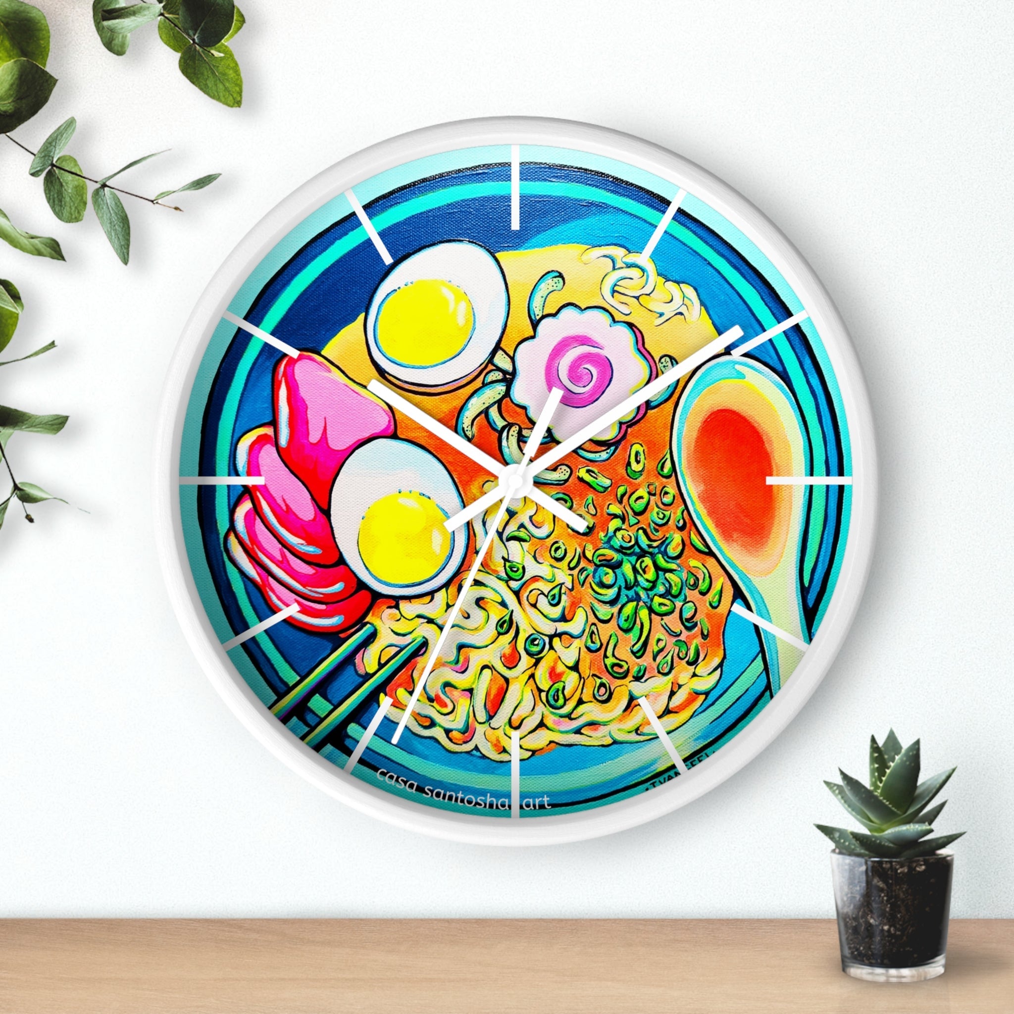Neon Ramen Pop Art Wall Clock