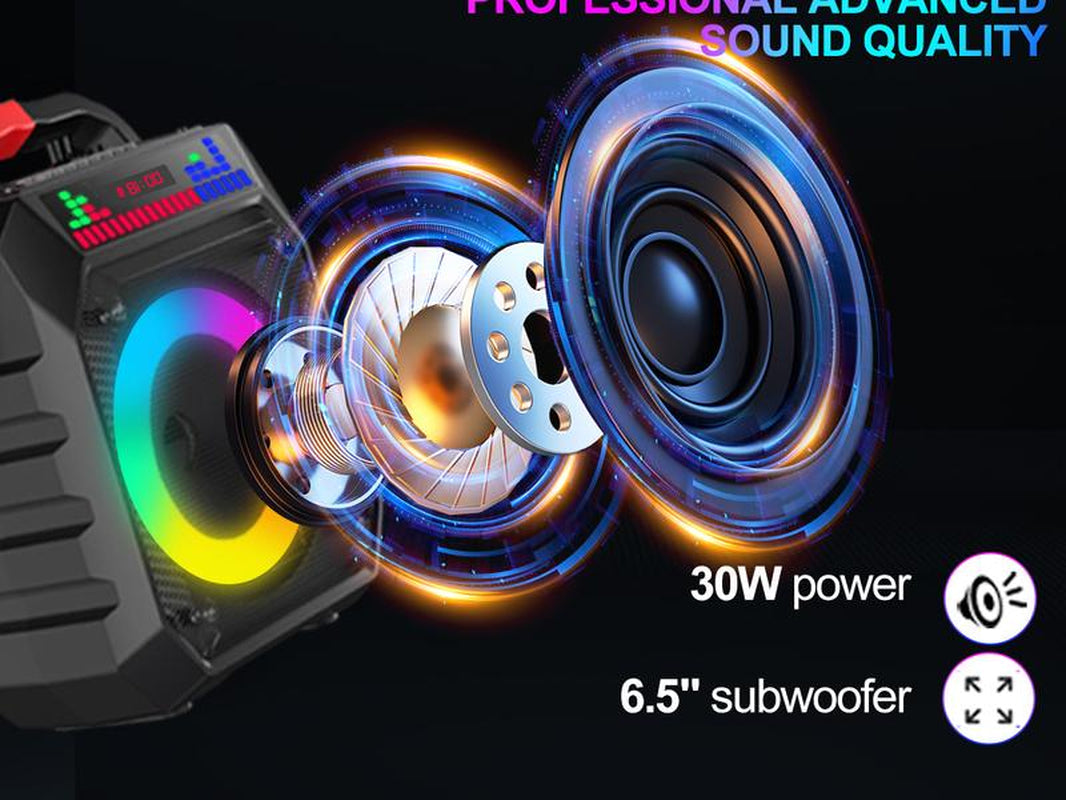 Socodox Karaoke Machine for Adults & Kids Portable Bluetooth 5.2 Speaker with 2 Wireless Microphones RGB Lights AUX USB TF AUX Home PA System for Family Party Outdoor Fun