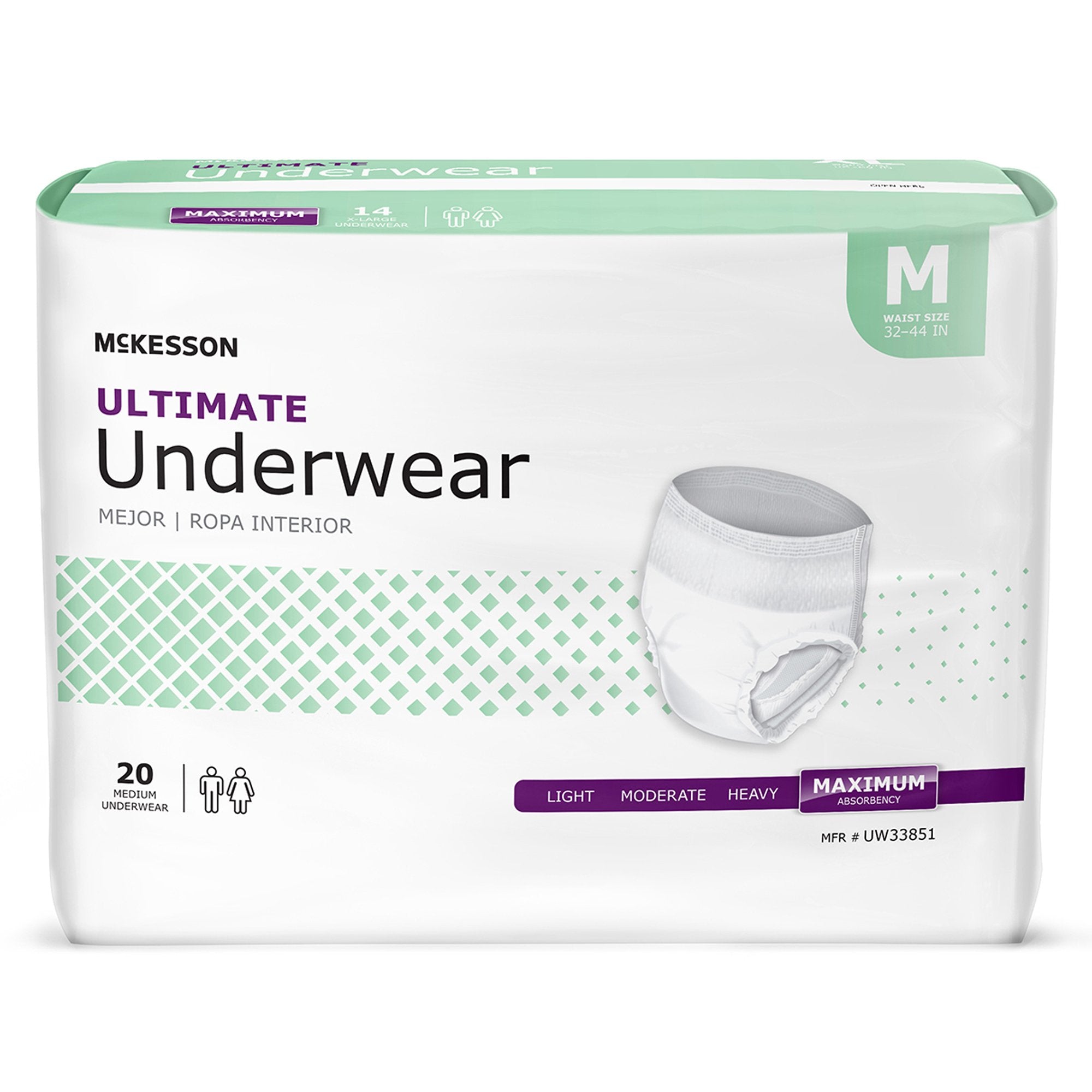 McKesson Ultimate Heavy Absorbency Incontinence Underwear, Medium UW33851