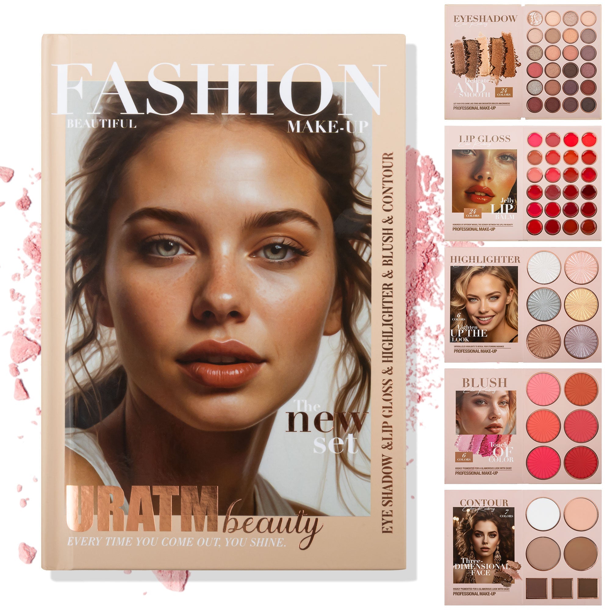 Professional Nude Makeup Palette Set, 67 Colors With Eyeshadow, Highlighter, Blush, Contour For Full Face Looks