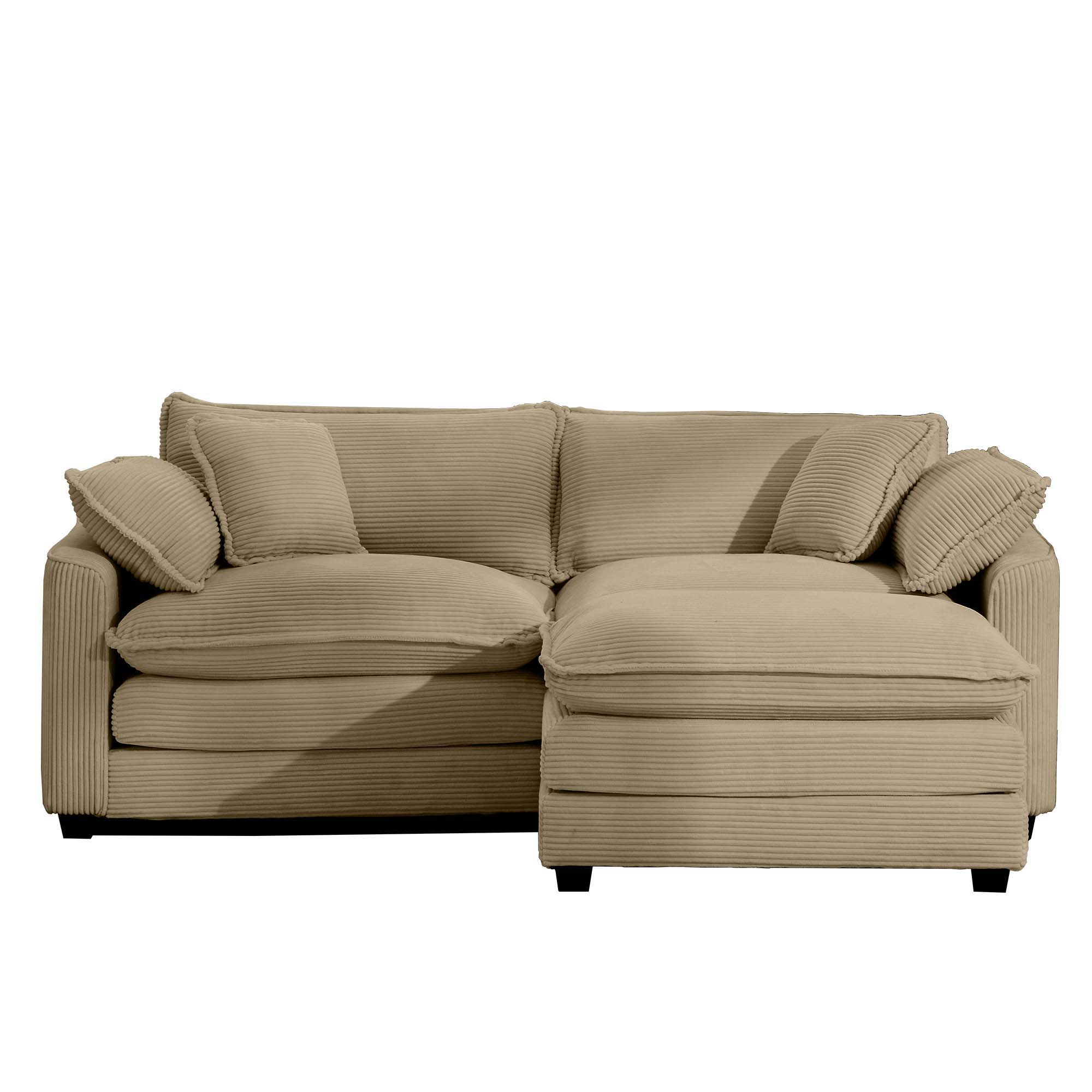 Modern Oversized Modular Cushion Sofa With Ottoman, Low Back, Deep Seating Sofa Set