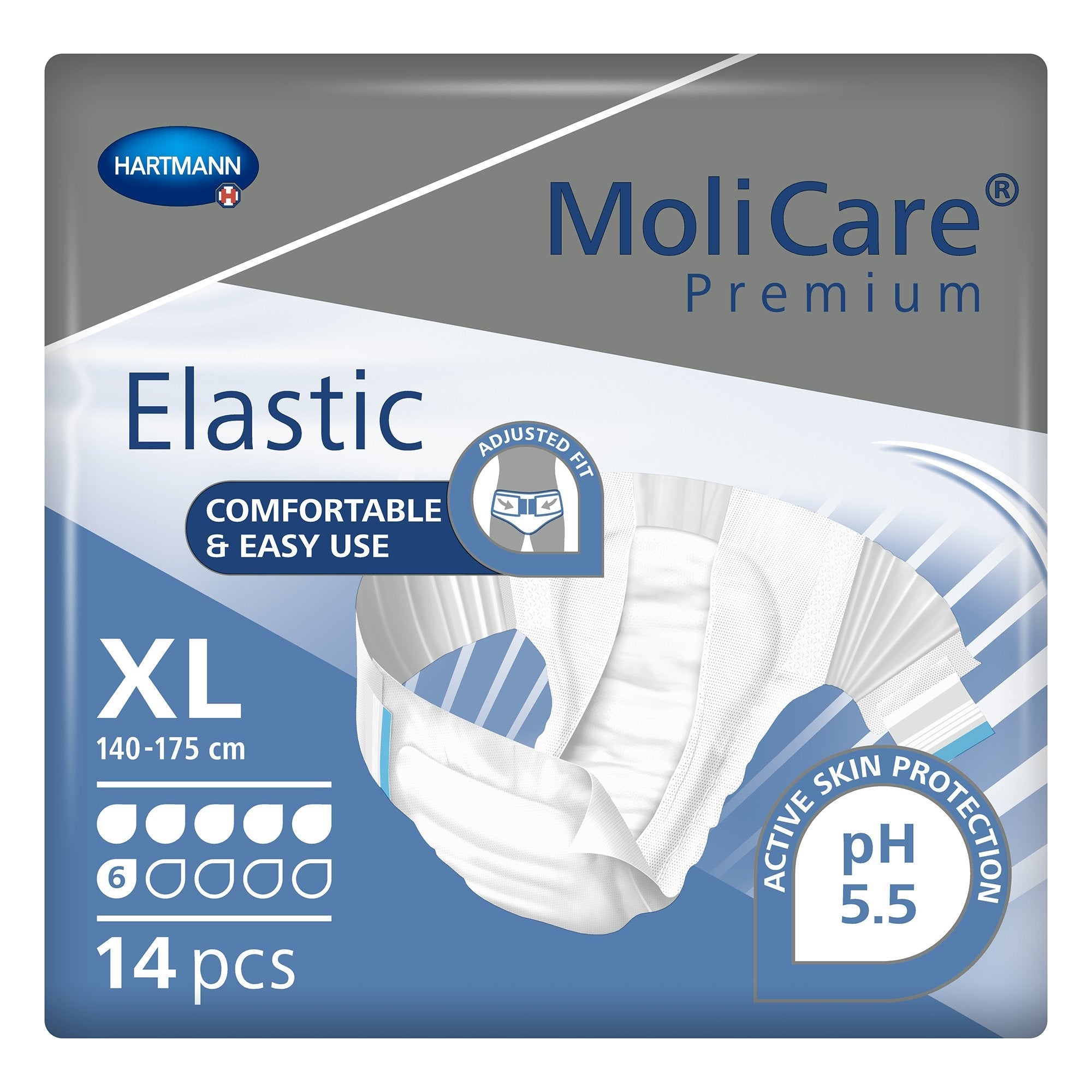 MoliCare® Premium Elastic 6 Drop Absorbency Incontinence Briefs, X-Large 165274