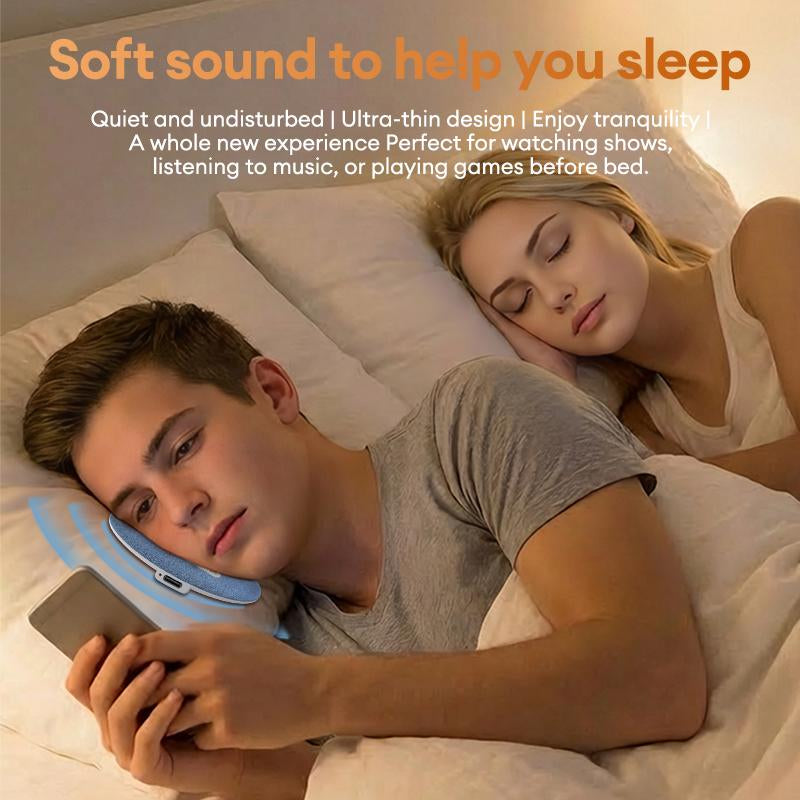 HYUNDAI S1 Ultra-Thin Bluetooth Pillow Speaker with Bluetooth 6.0, Soft Immersive Sound Field, Pillow CD Player for Bedtime Music & Audiobooks, Headphone-Free Sleep Speaker, Compatible with Android & Ios