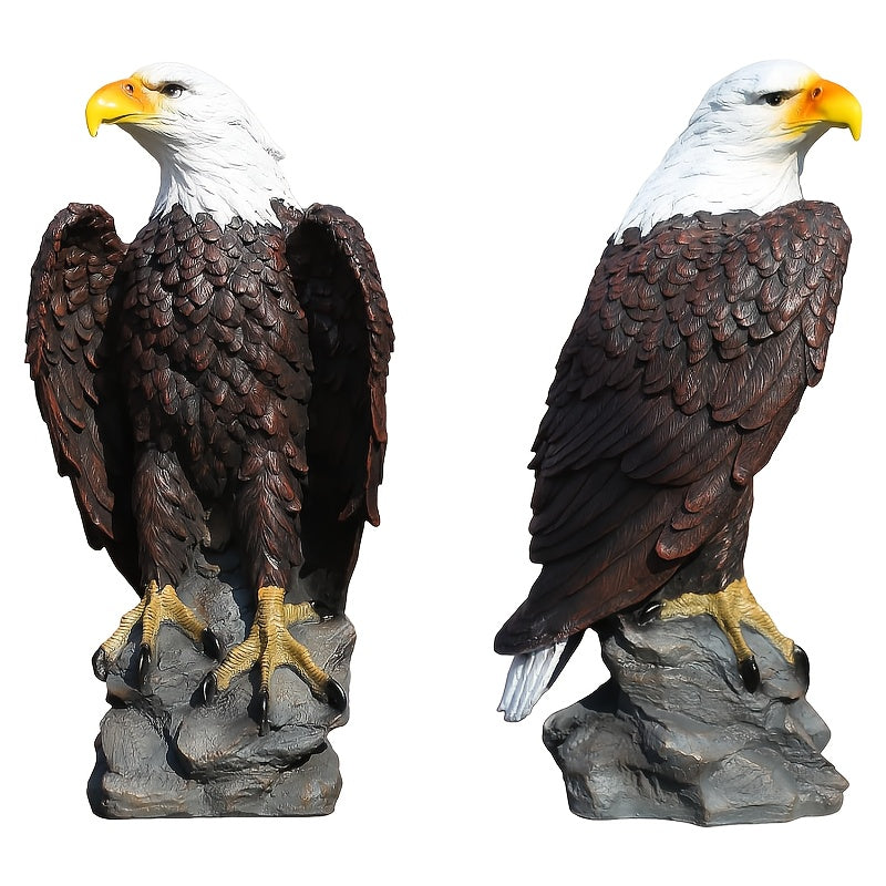 13" H x 24.4" L Large Standing Bald Eagle Garden Statue
