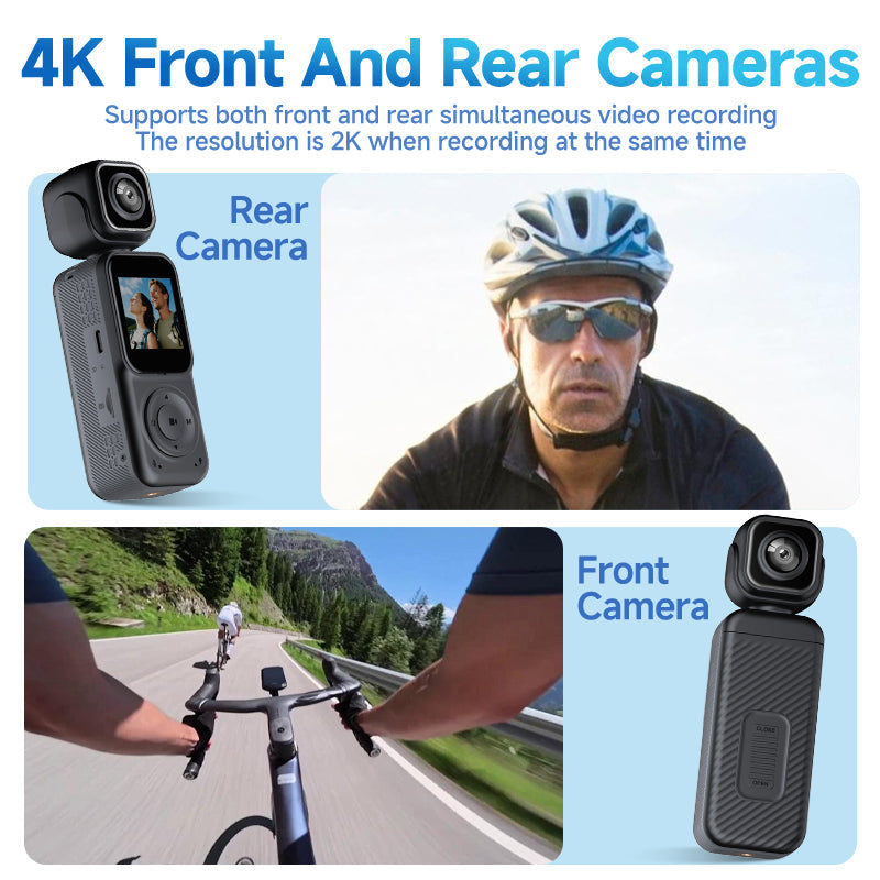 Panoramic Sports Camera Handheld DV Outdoor HD 4K Dual Lens Cycling Recorder Camera
