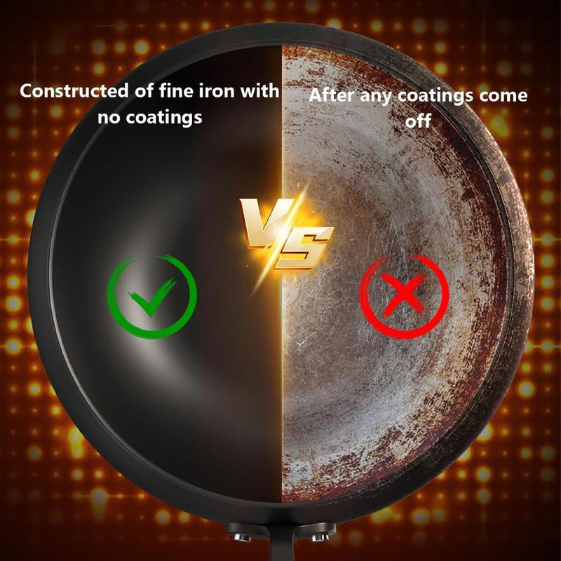 Thick Uncoated Iron Pot, Japanese Iron Pan, Uncoated Cast Iron Pot, Hand-Forged Non-Stick Pan without Coating, High-Purity Frying Pan, Cast Iron Skillet—Universal Kitchen Cookware Suitable for Gas and Induction Stoves.