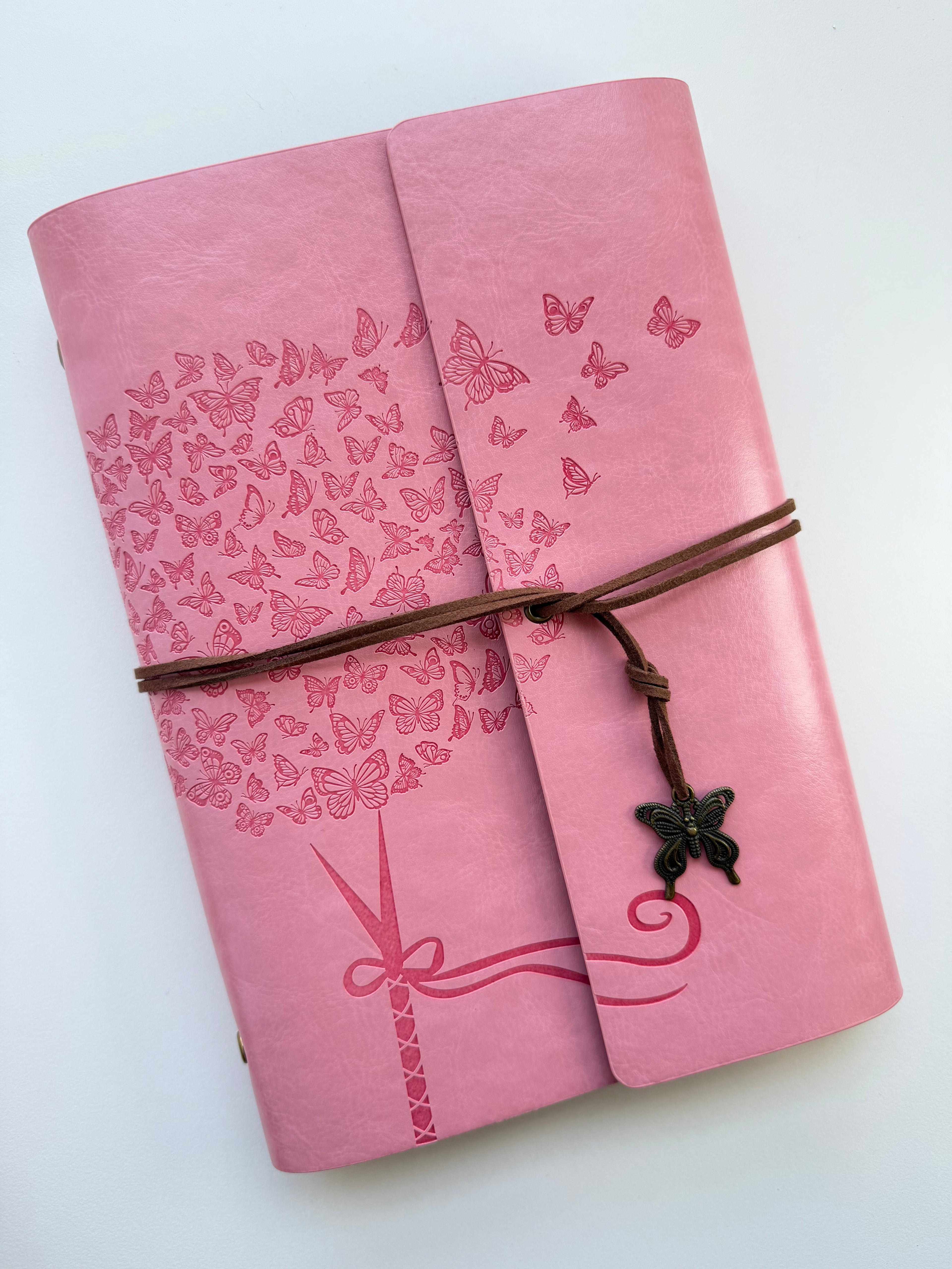 Blue A5 Vintage Faux Leather Binder Notebook