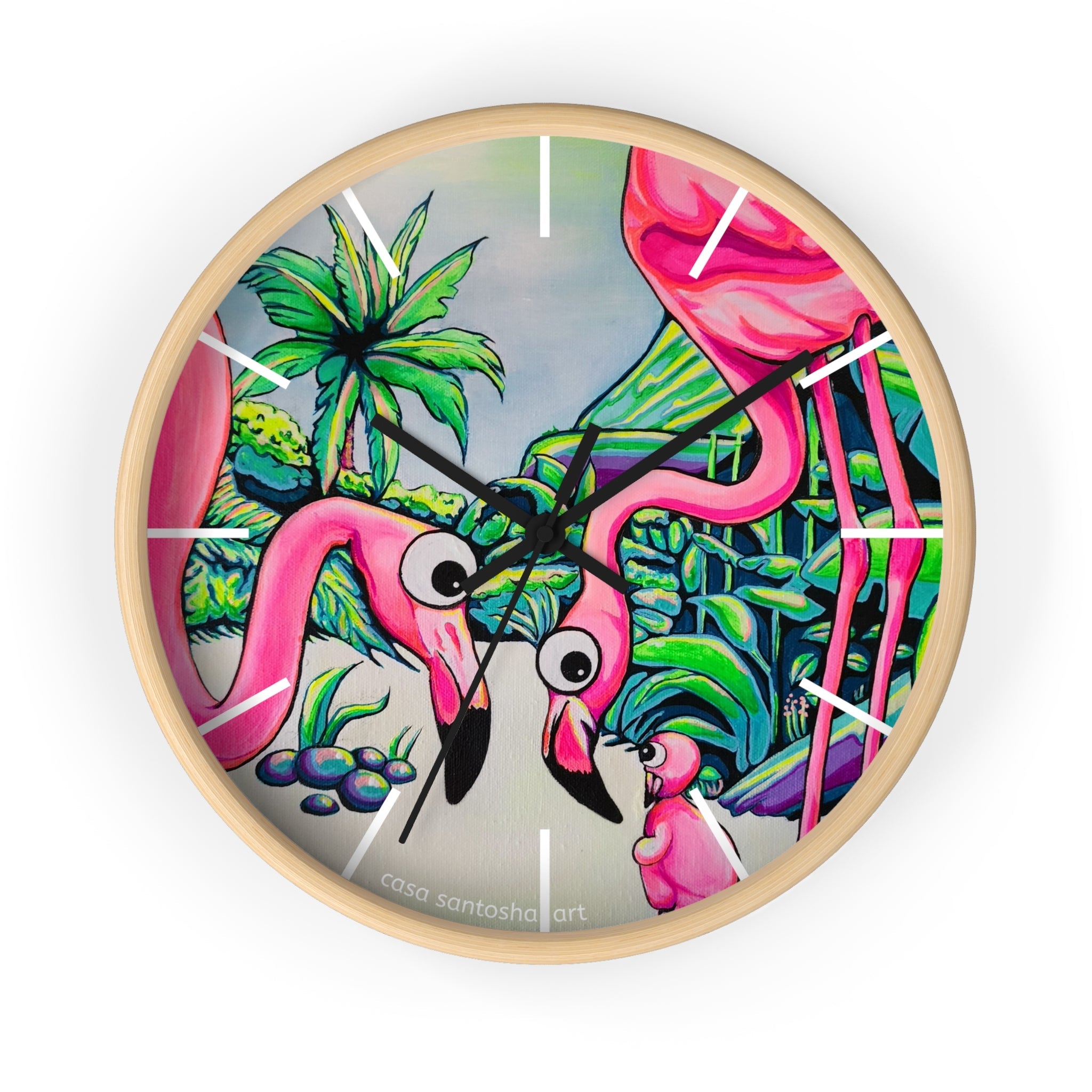 Cyclops Flamingo Family Pop Art Wall Clock