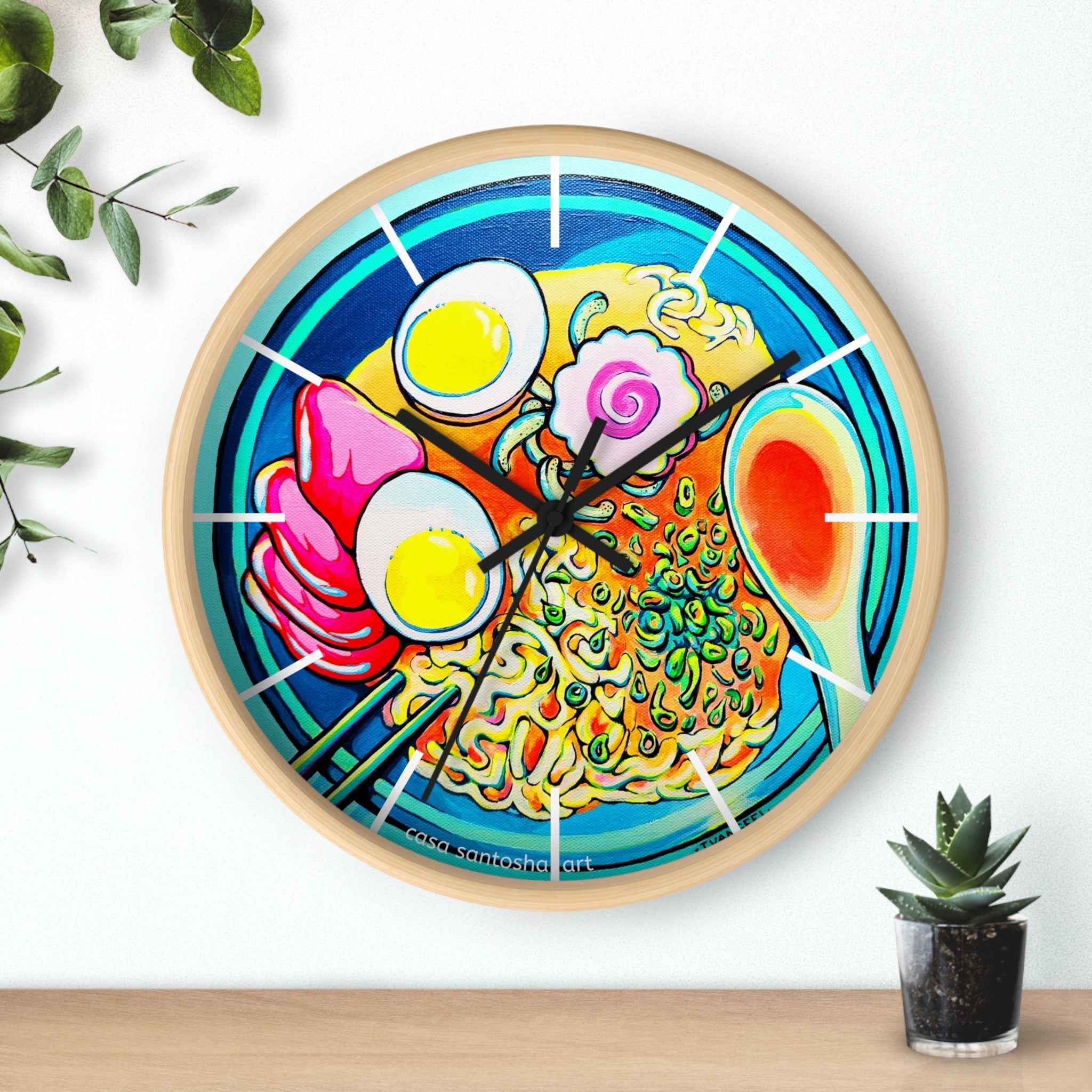 Neon Ramen Pop Art Wall Clock