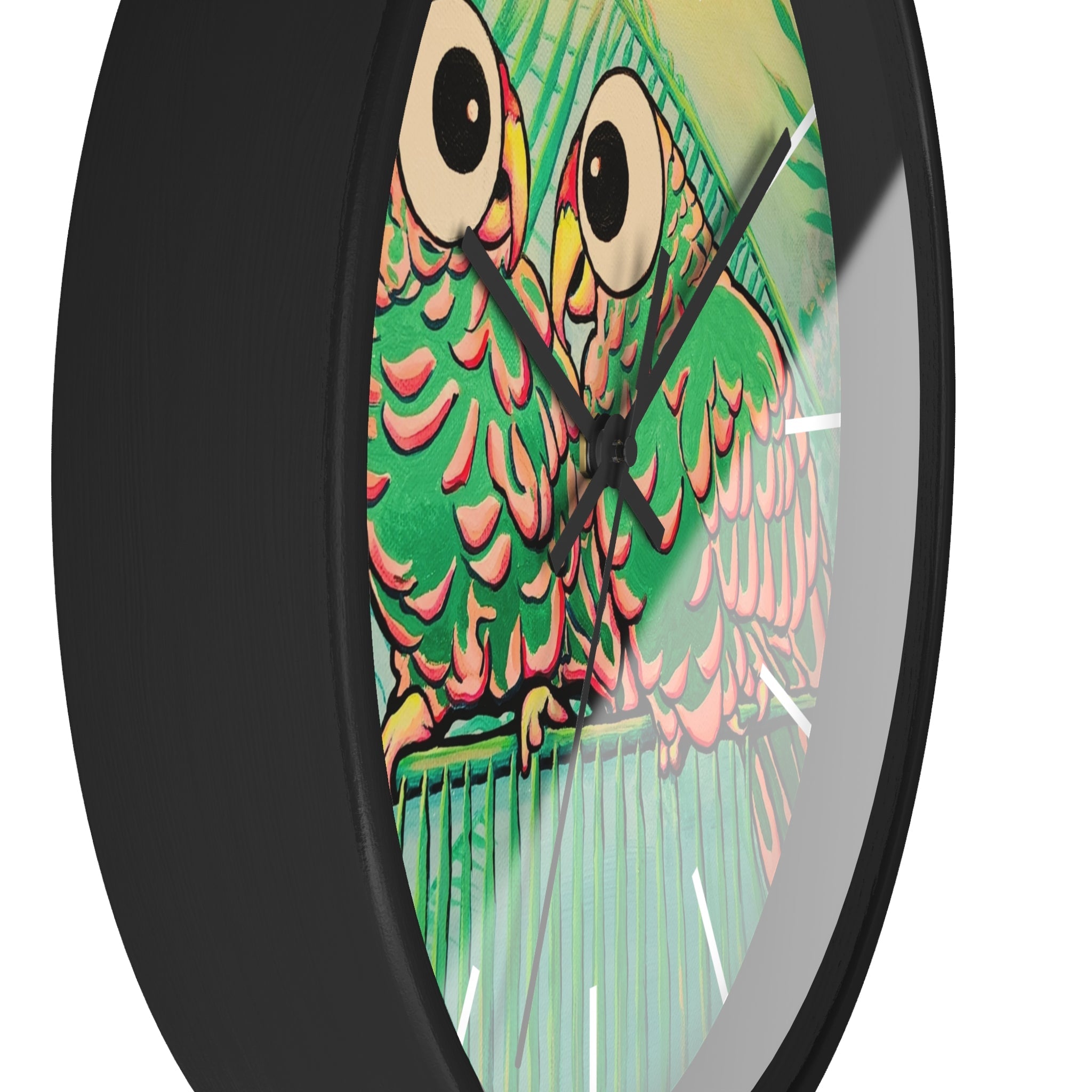 Chatty Cyclops Parrots Pop Art Wall Clock