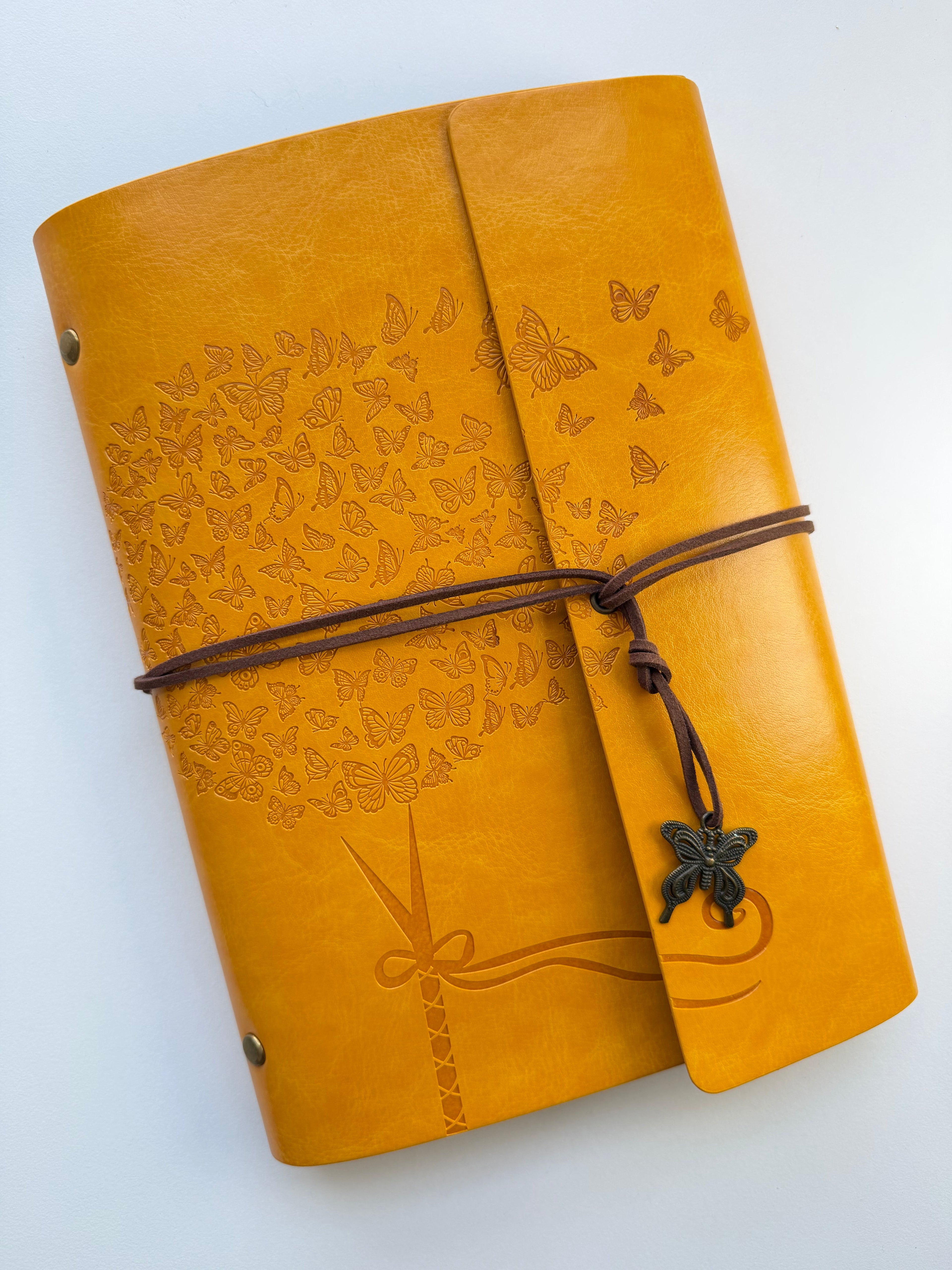 Blue A5 Vintage Faux Leather Binder Notebook