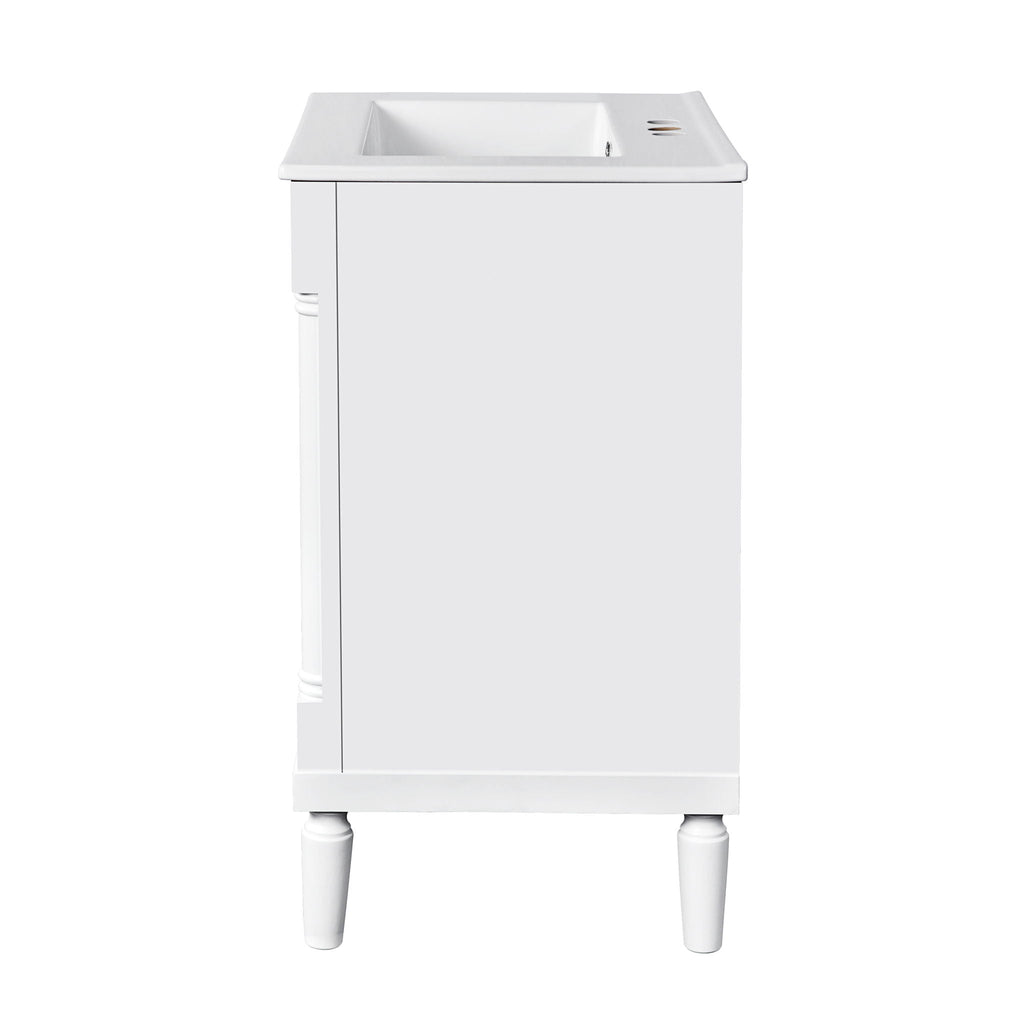 Bathroom Vanity With Top Sink, 2 Tier Storage Cabinet