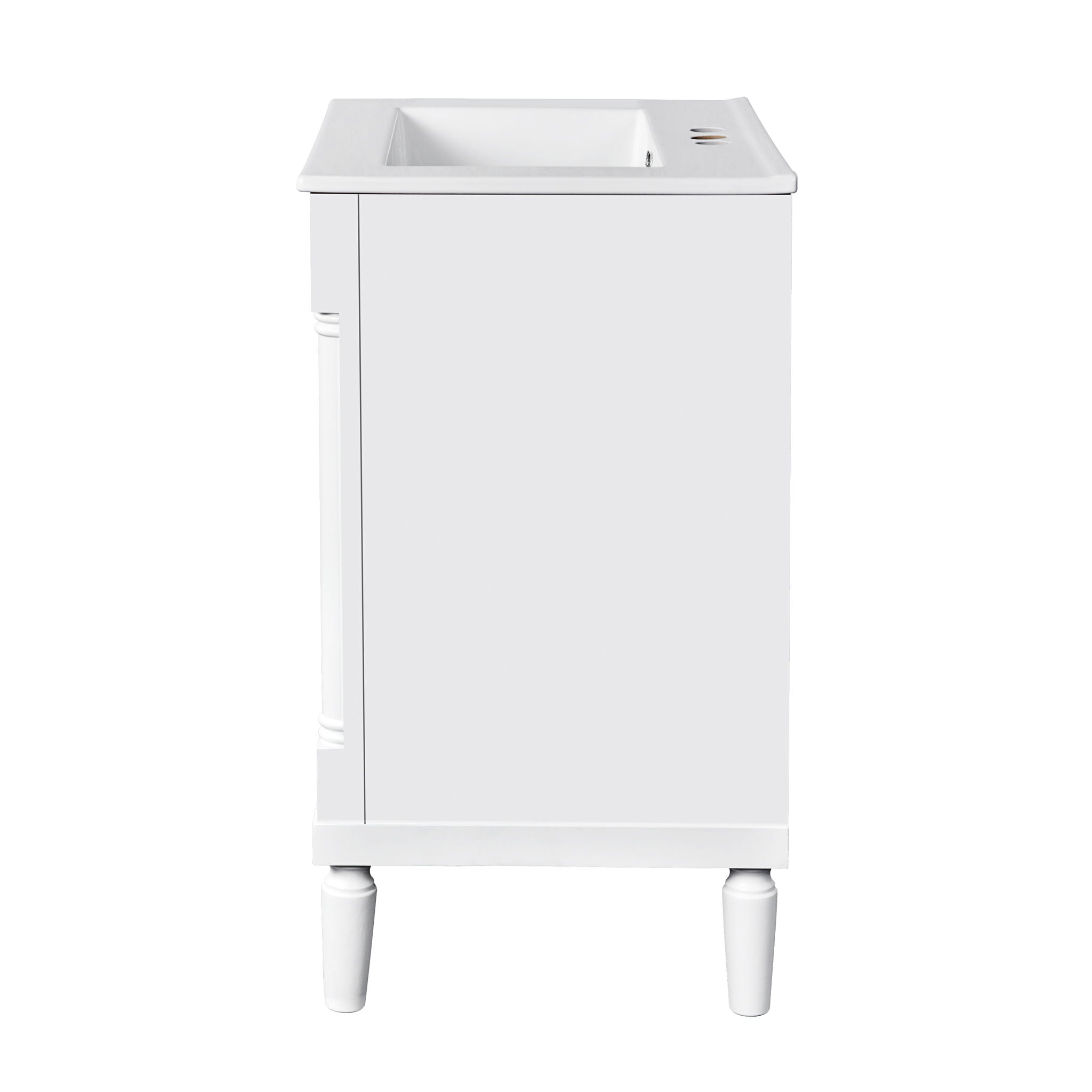 Bathroom Vanity With Top Sink, 2 Tier Storage Cabinet