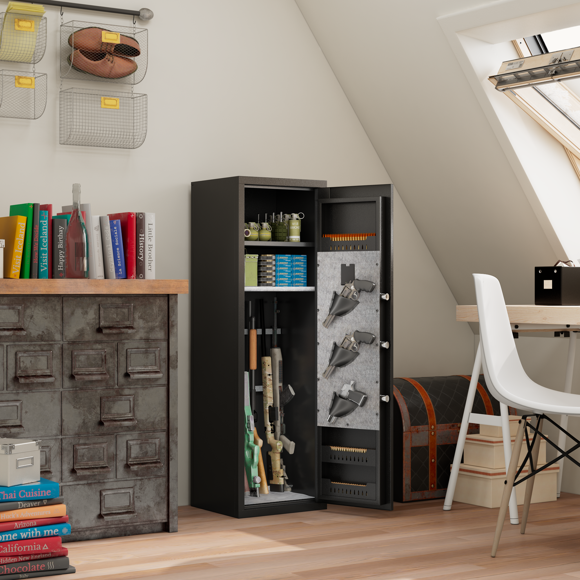 Fingerprint Electronic Gun Safes for Home Rifle and Pistols