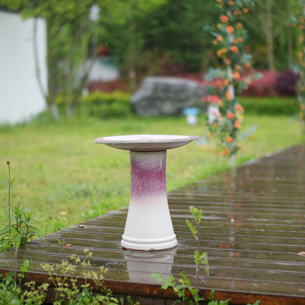 Handmade Glazed Ceramic Bird Bath