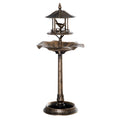 Outsunny 3-in-1 Garden Bird Bath Bowl Pedestal with Feeder