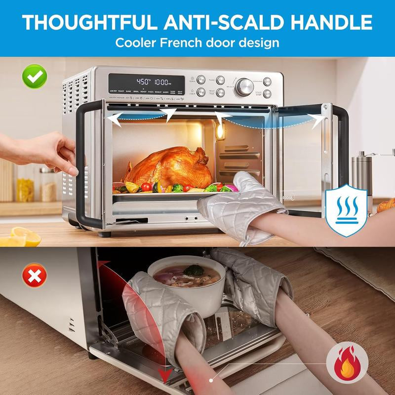Midea Flexify 10-in-1 French Door Air Fryer Toaster Oven Combo - 26.4 QT, 25% Faster Cooking, 90% Less Oil, Elegant Design - Perfect Gift for the Season!