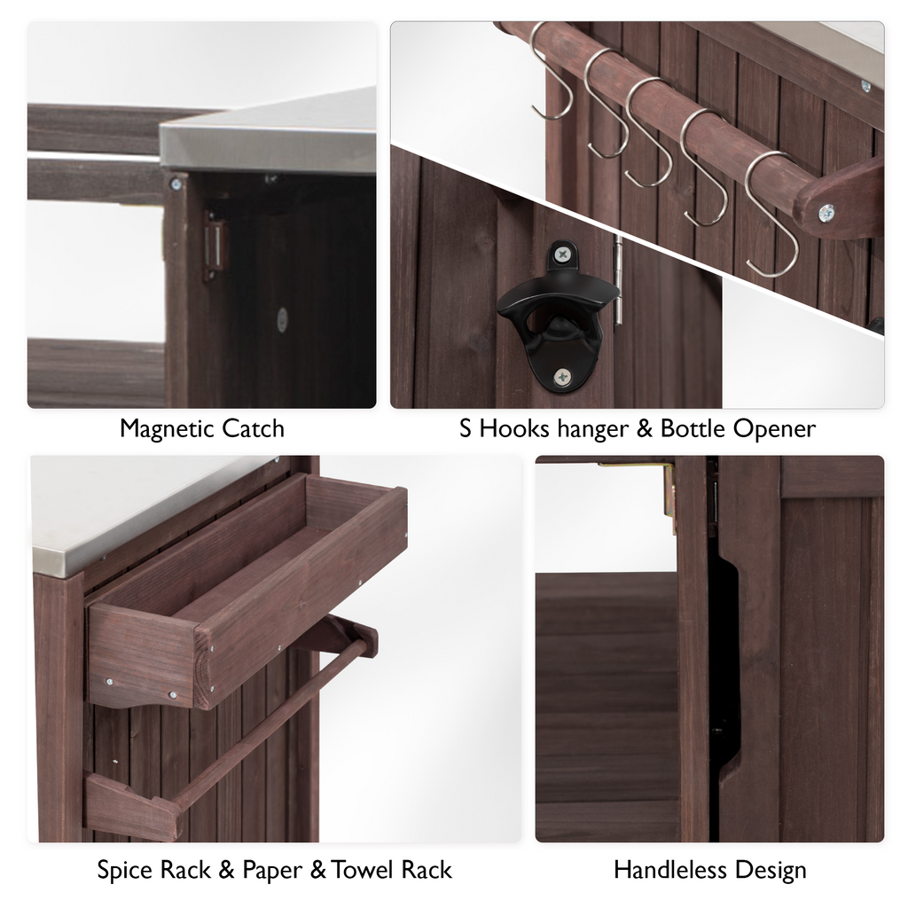 K&K 66.5' Outdoor Kitchen Island for Big Green Egg Grills