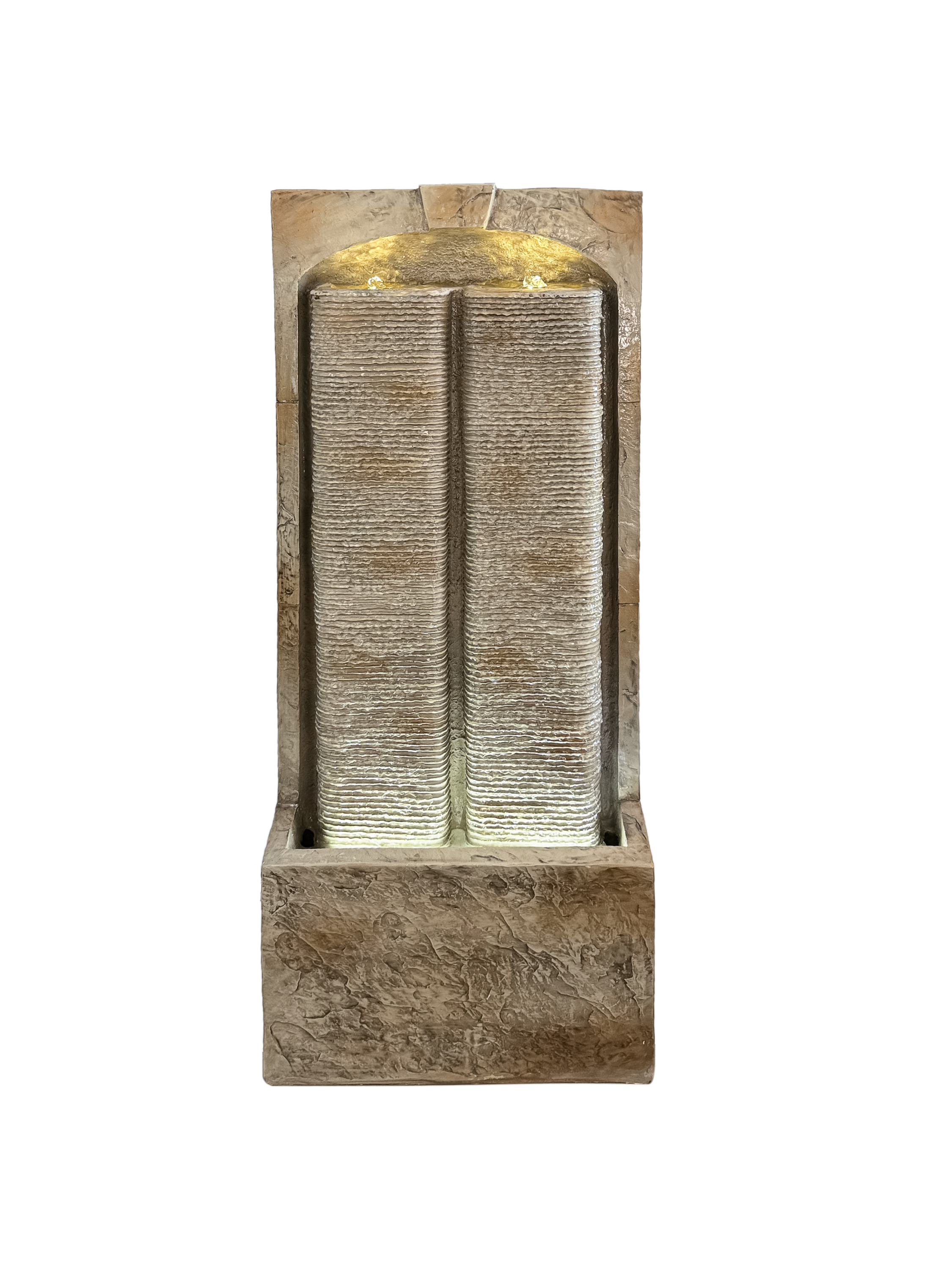 39 Inch Outdoor Water Fountain with Pump and LED Lights