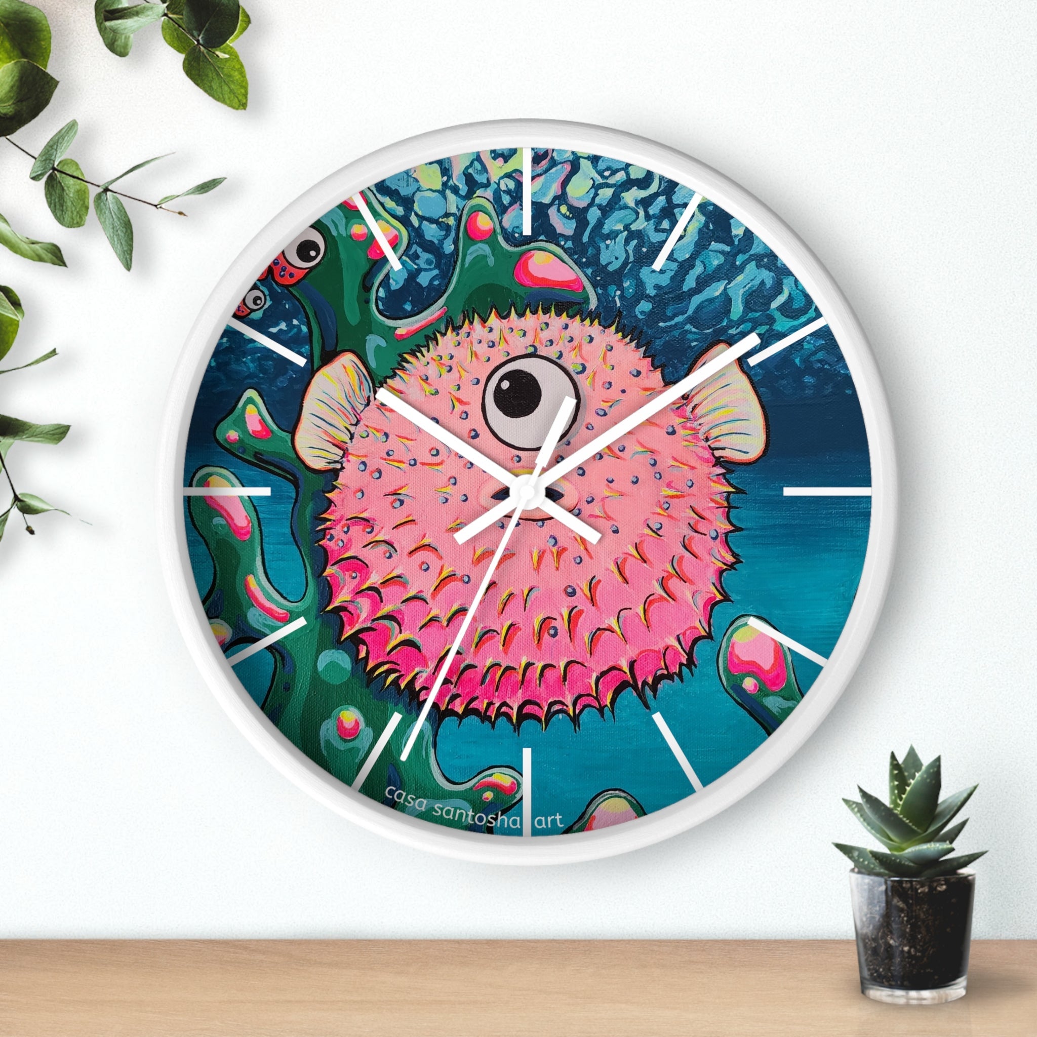 Cyclops Pufferfish Pop Art Wall Clock