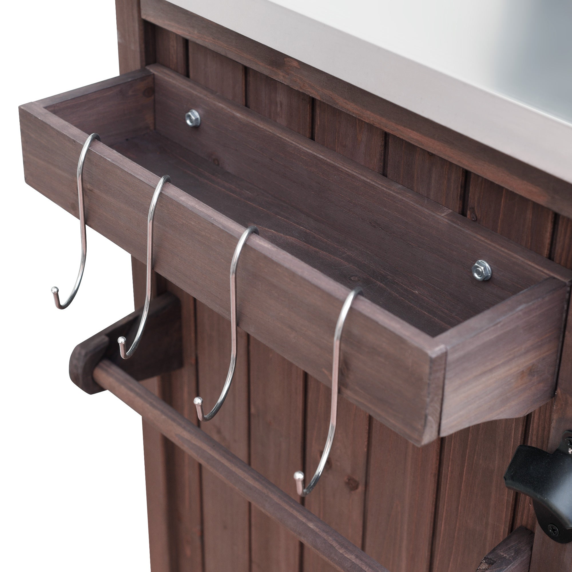 K&K 78.3' Outdoor Kitchen Island with Foldable Grill Table
