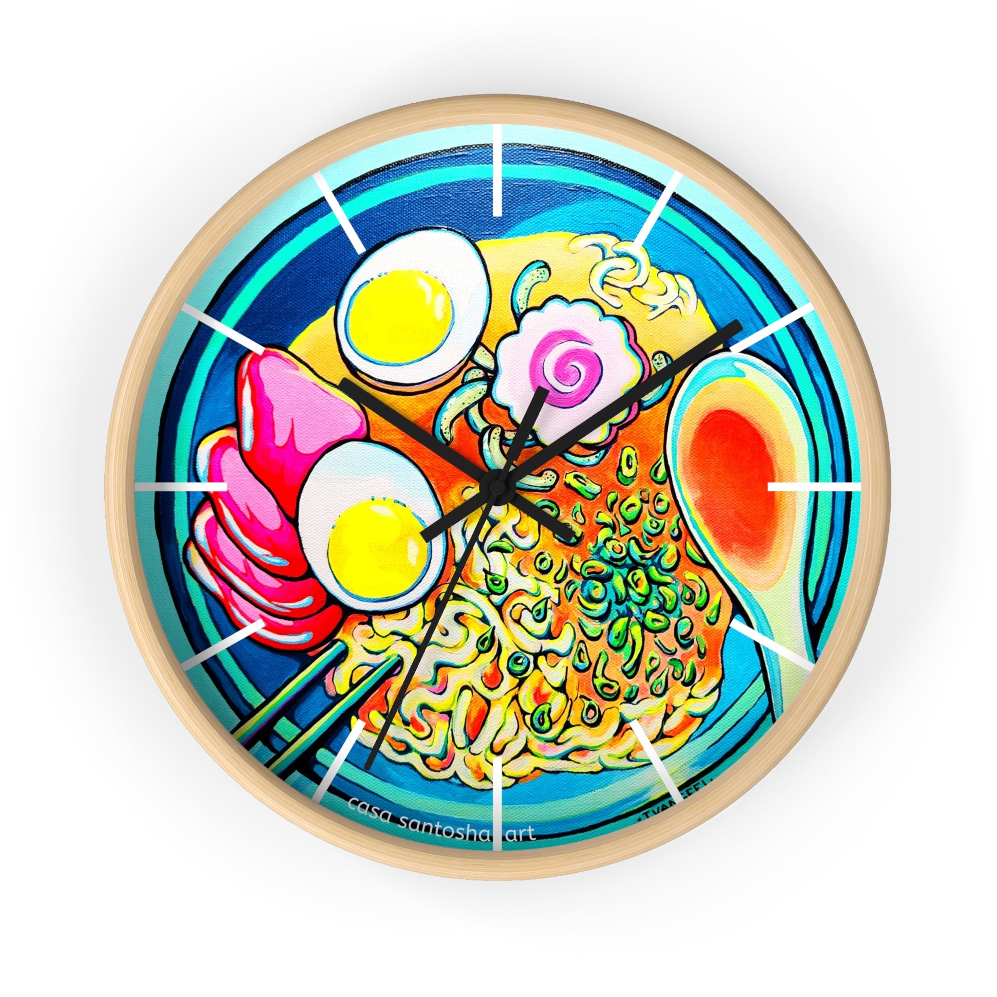 Neon Ramen Pop Art Wall Clock