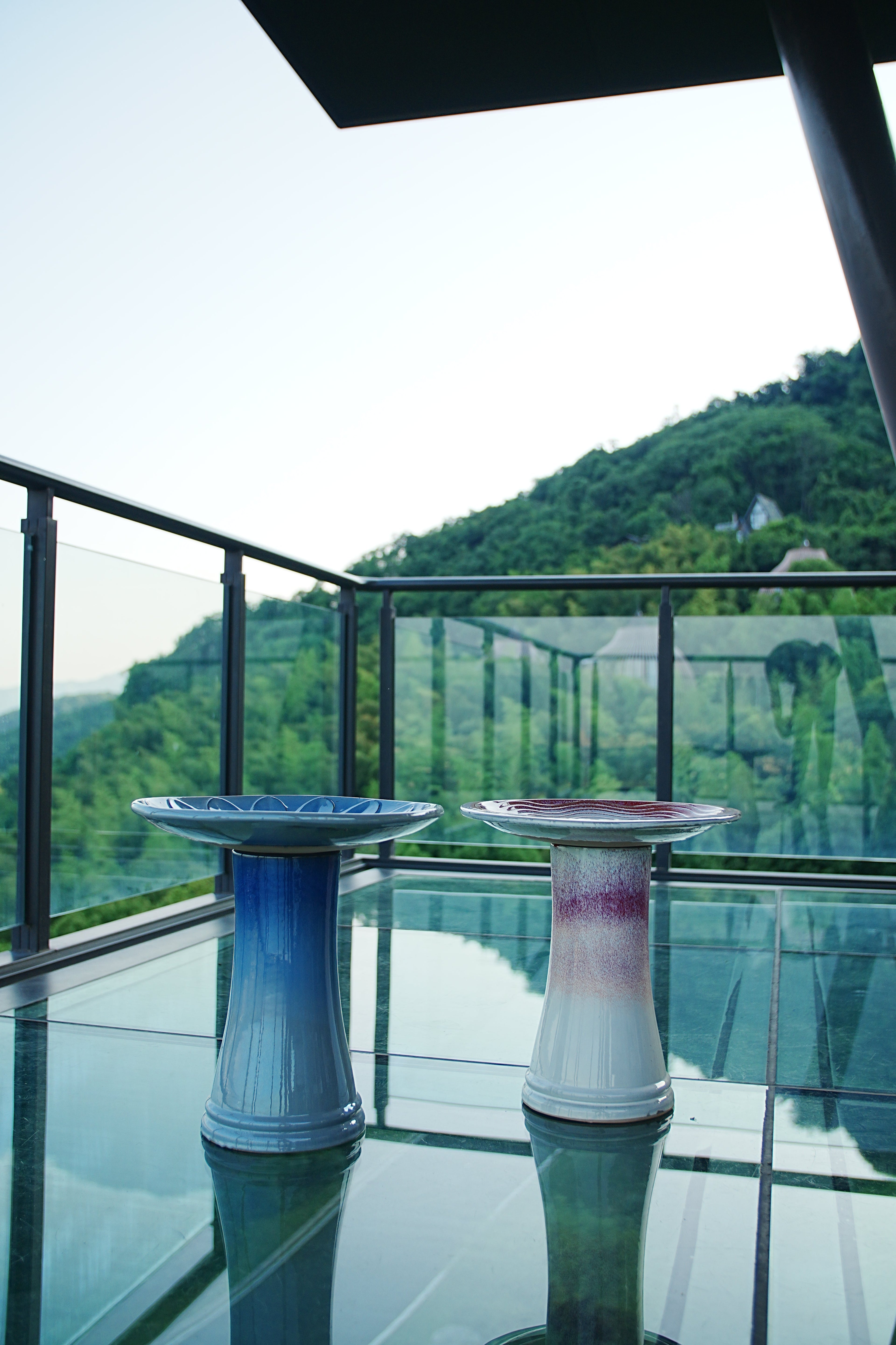 Handmade Glazed Ceramic Bird Bath