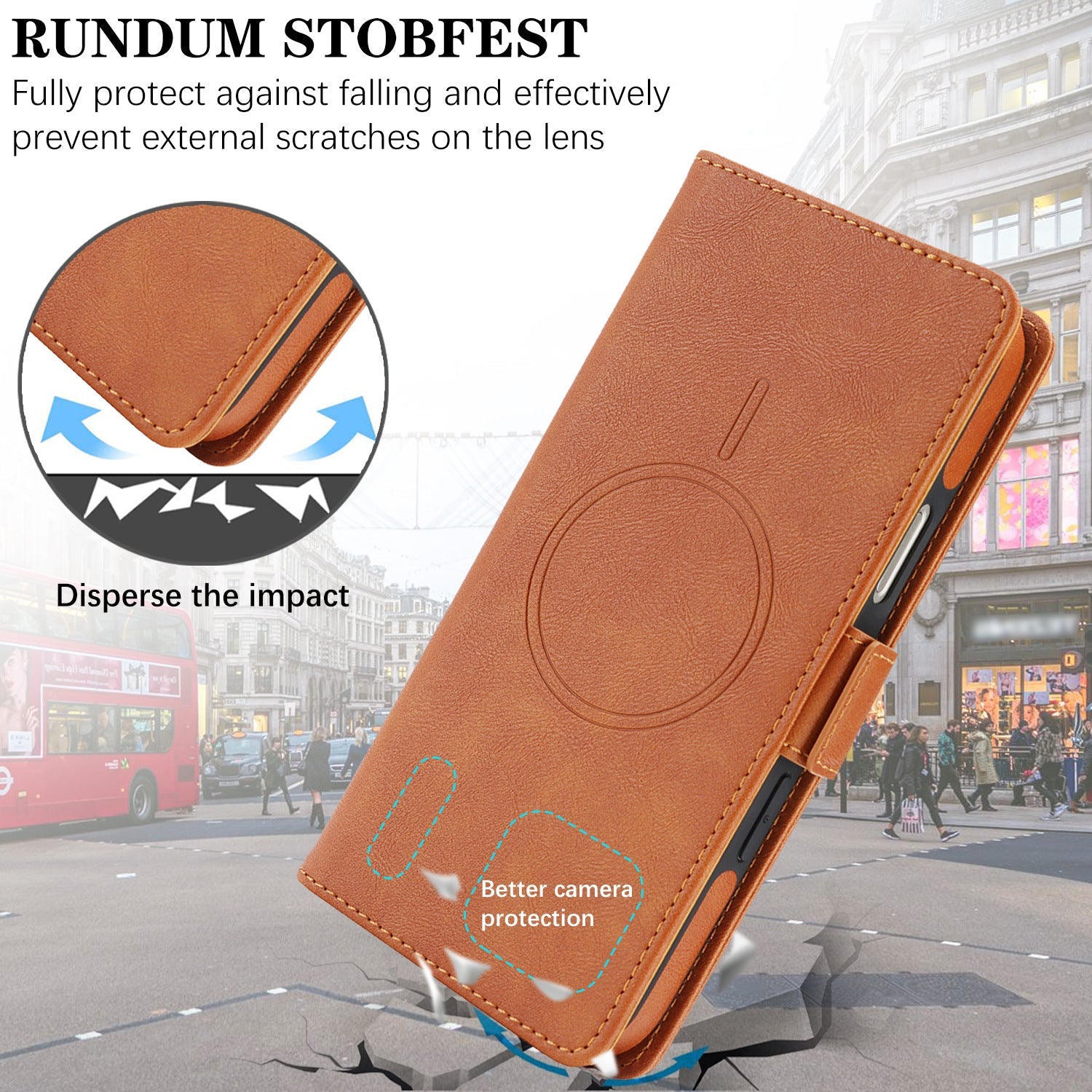 Wireless Charging Magnetic Leather Phone Case