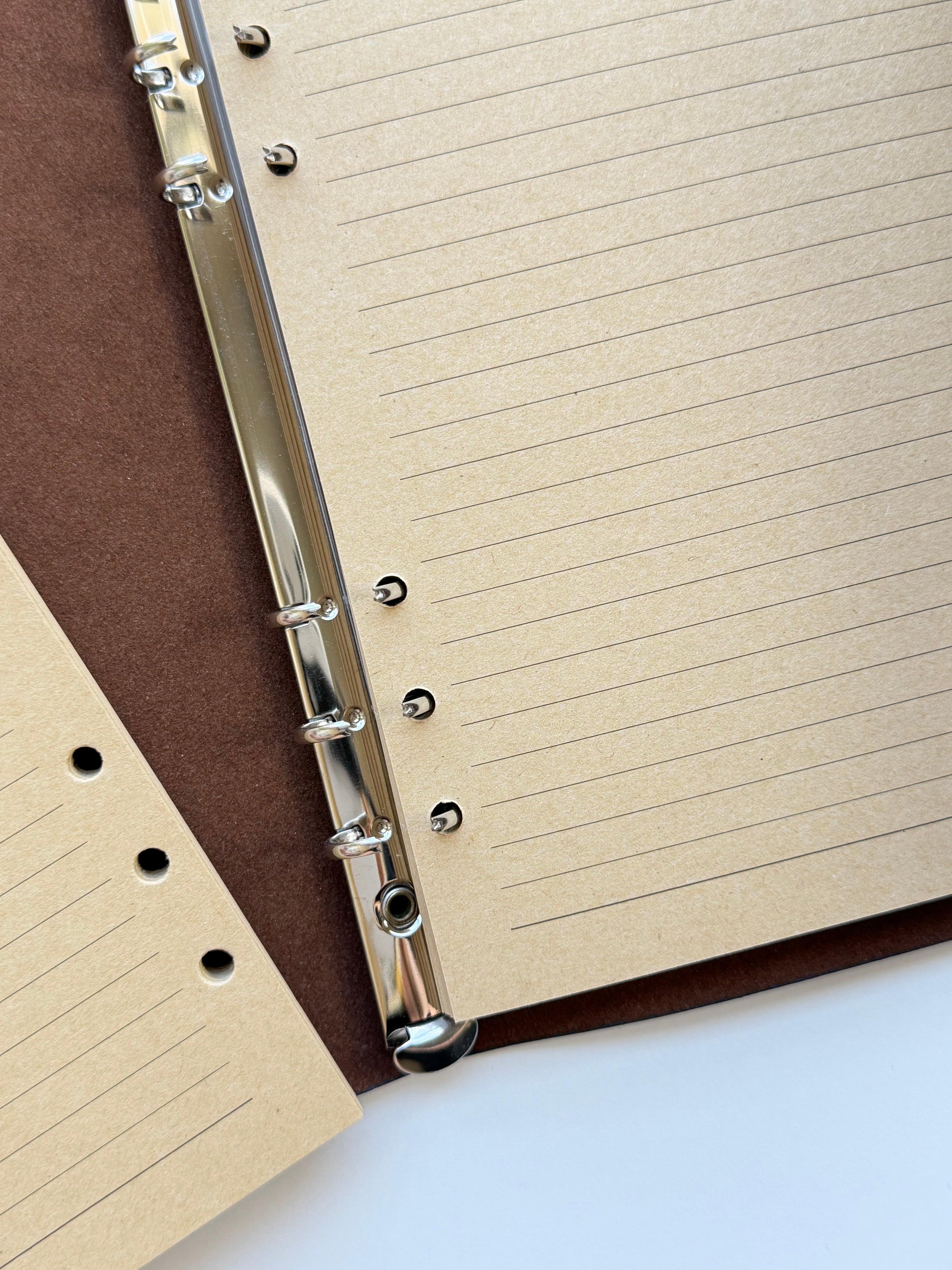 Red A5 Vintage Faux Leather Binder Notebook