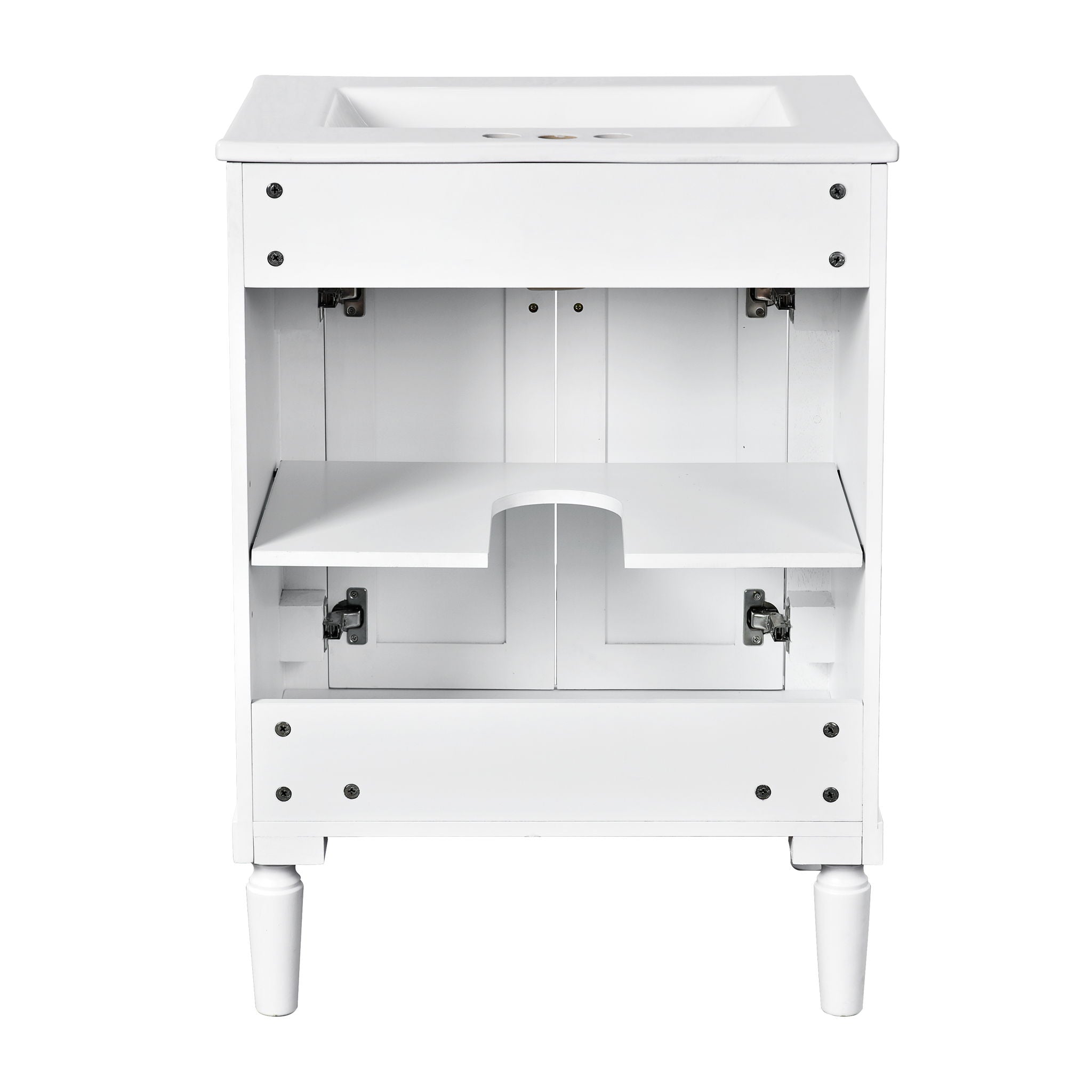 Bathroom Vanity With Top Sink, 2 Tier Storage Cabinet