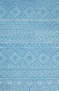 5x8 and 8x10 Hand Made Woolen Tribal Solid Blue Area Rug | AZT002