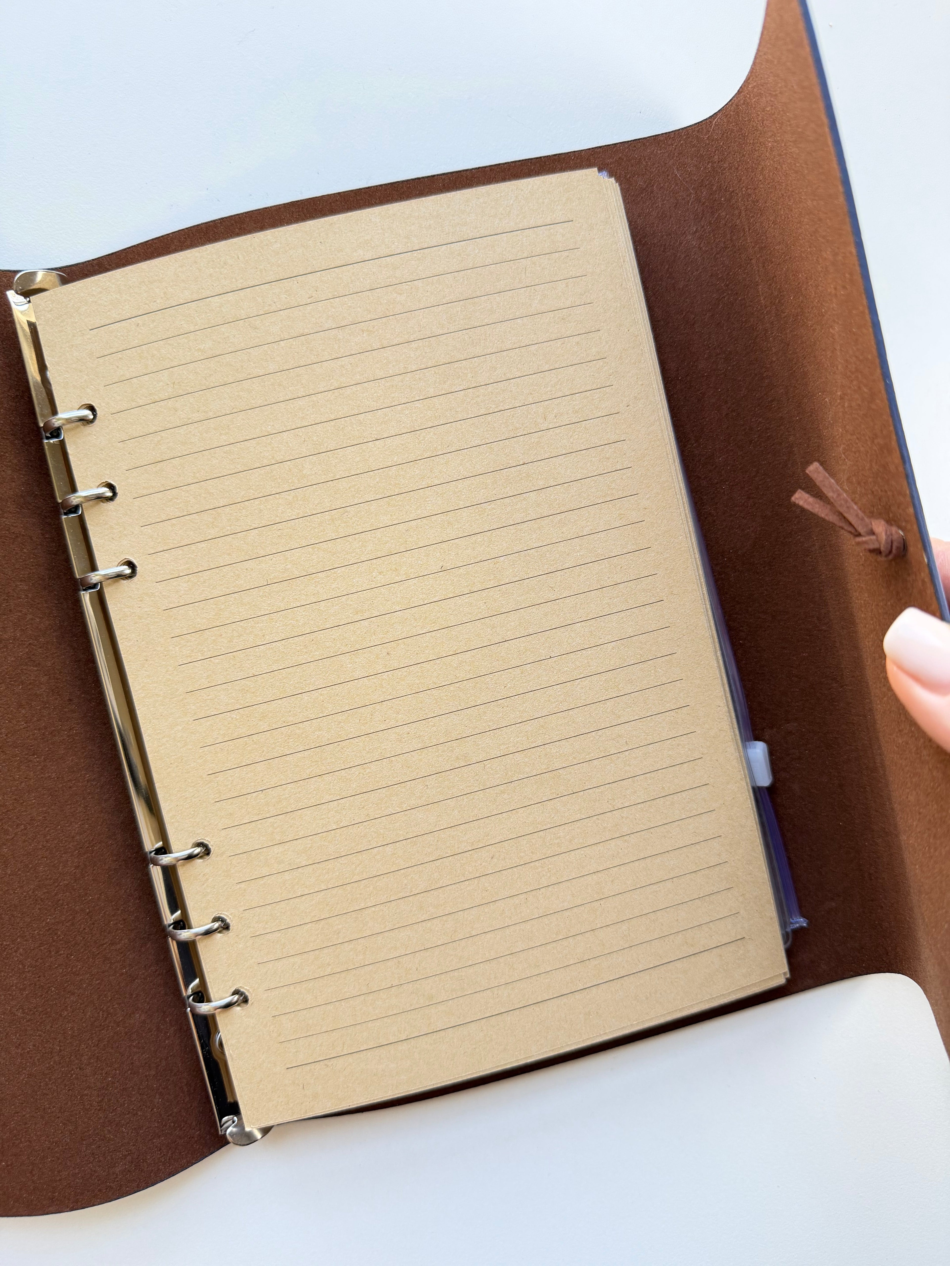 Red A5 Vintage Faux Leather Binder Notebook