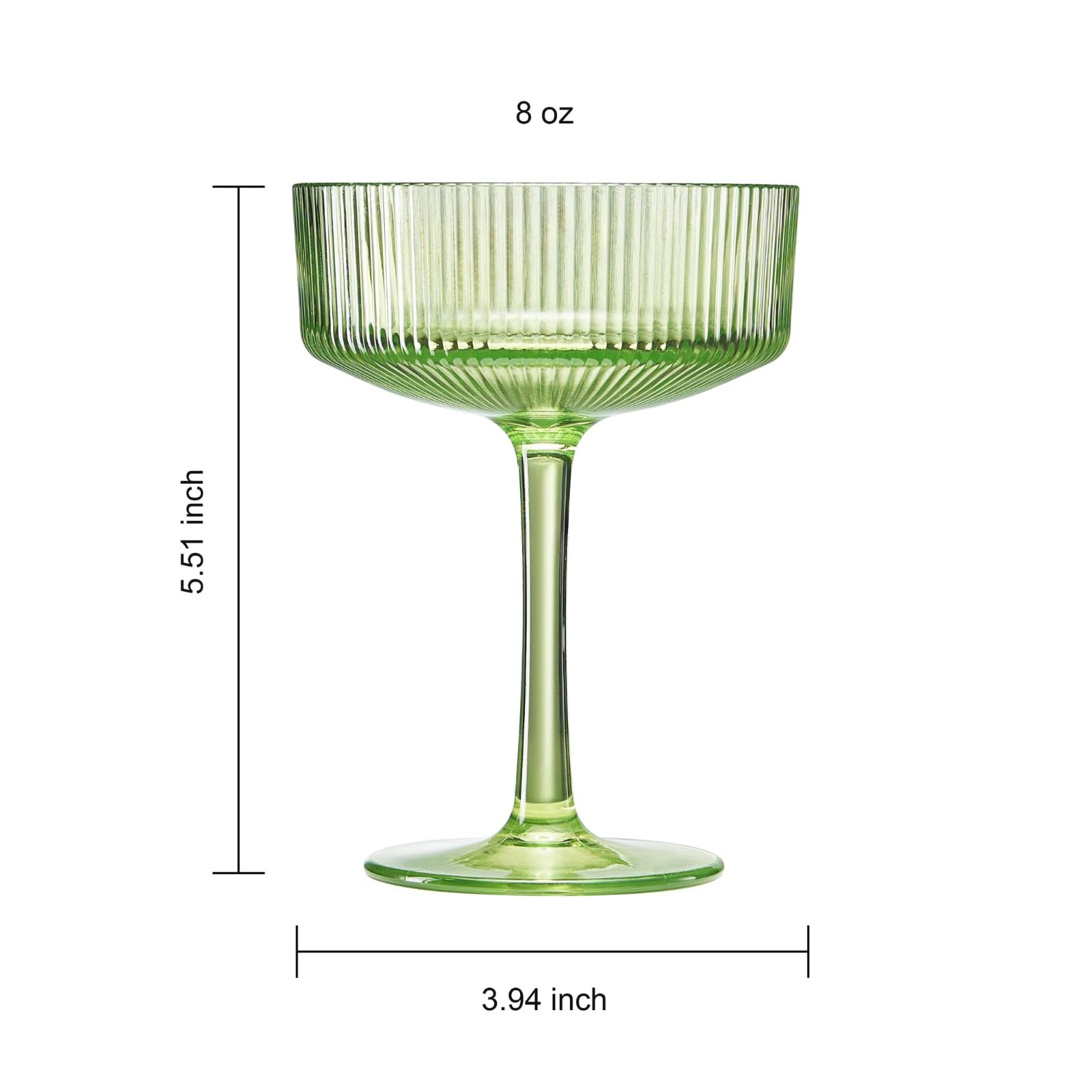 Madrid Acrylic Champagne Coupe Cocktail Glassware, Set of 8