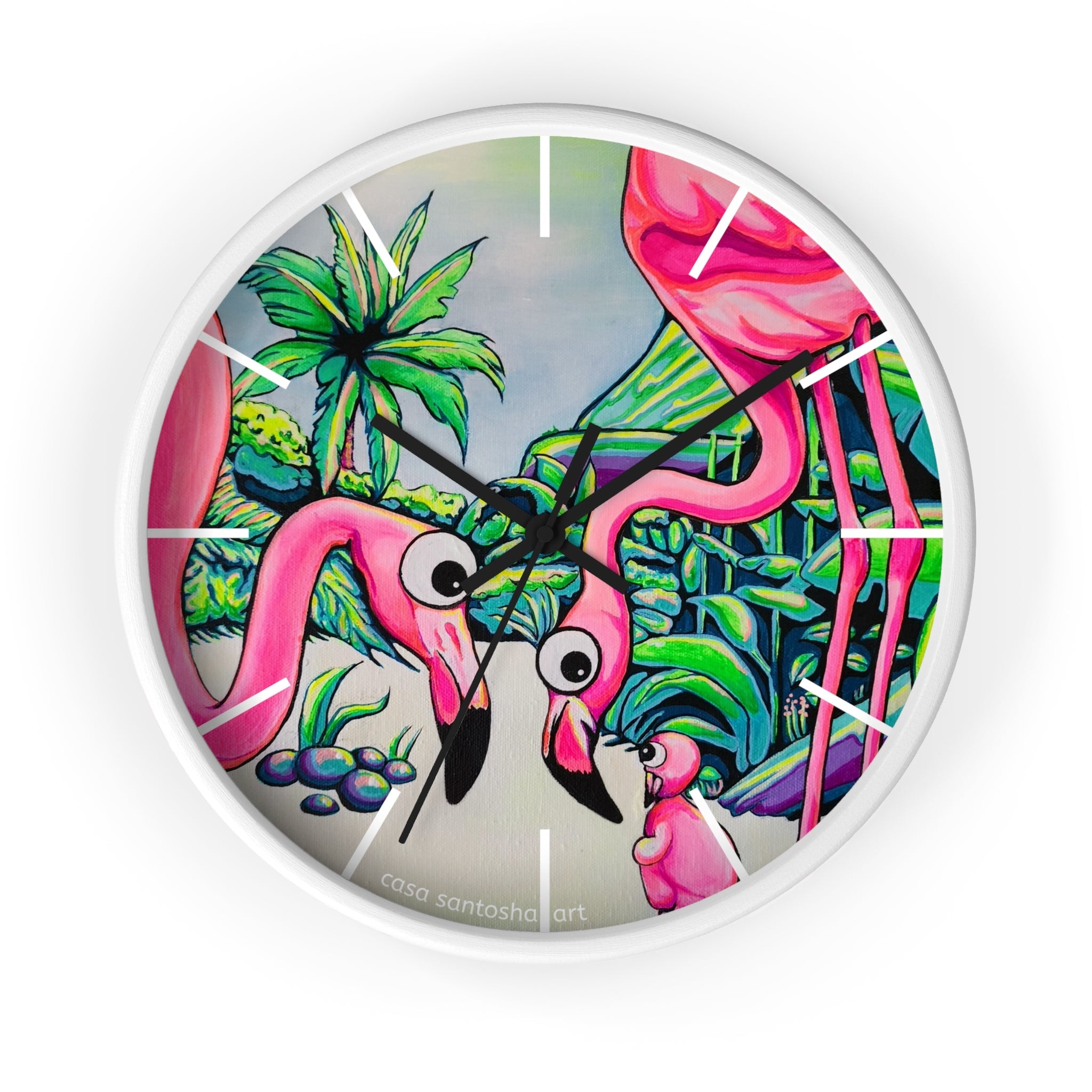 Cyclops Flamingo Family Pop Art Wall Clock