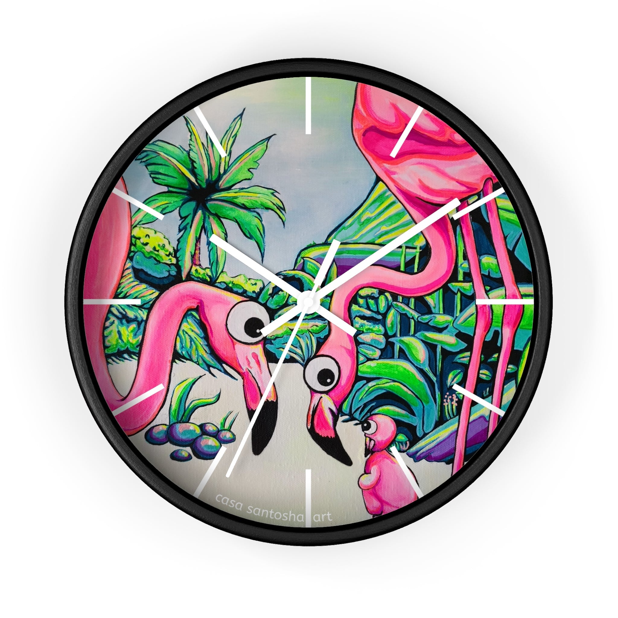 Cyclops Flamingo Family Pop Art Wall Clock
