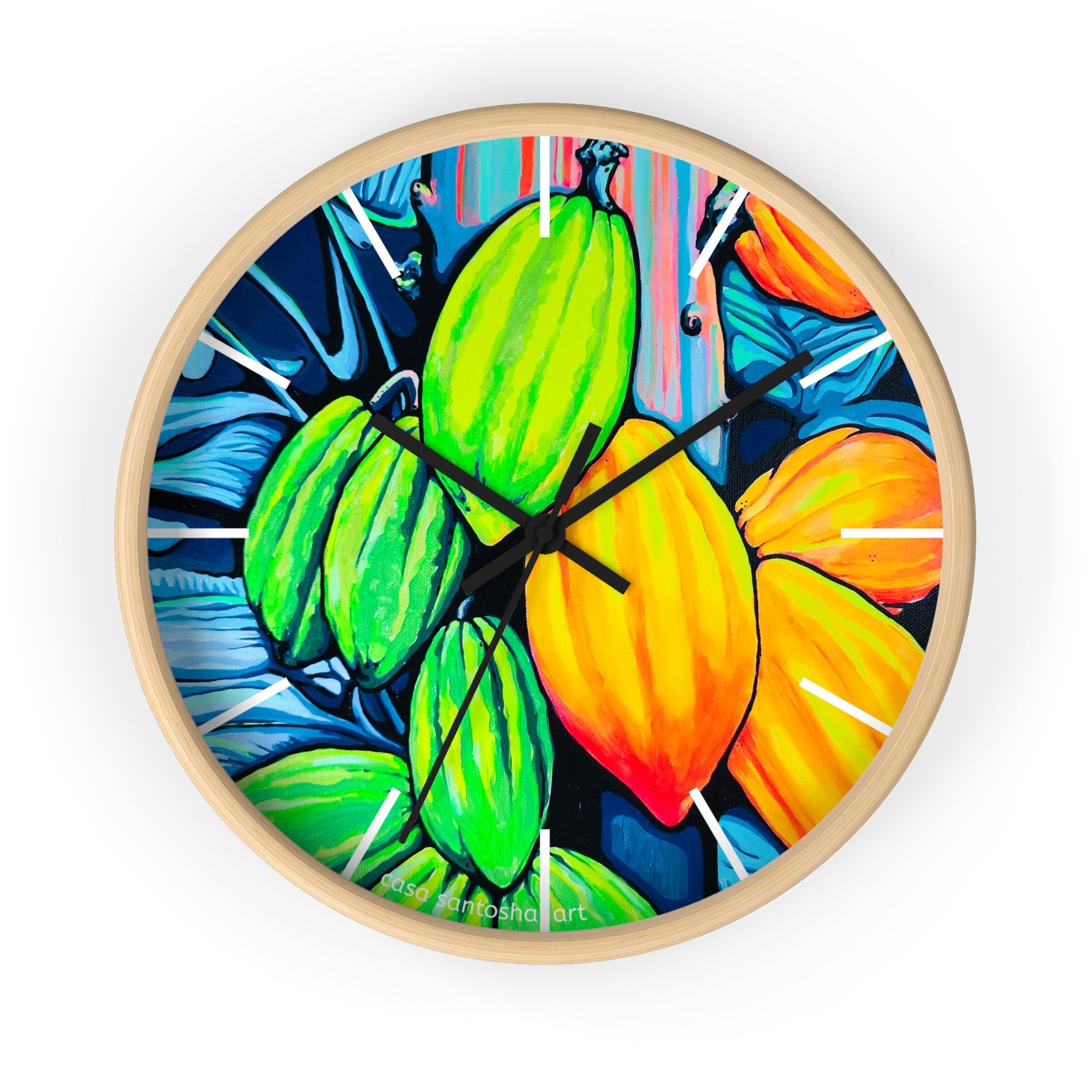 Neon Cacao Pop Art Wall Clock