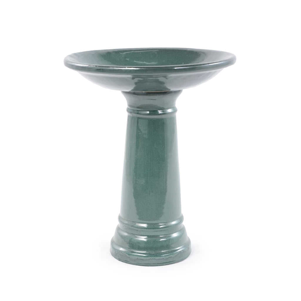 Ceramic Pedestal Bird Bath for Outdoor Garden