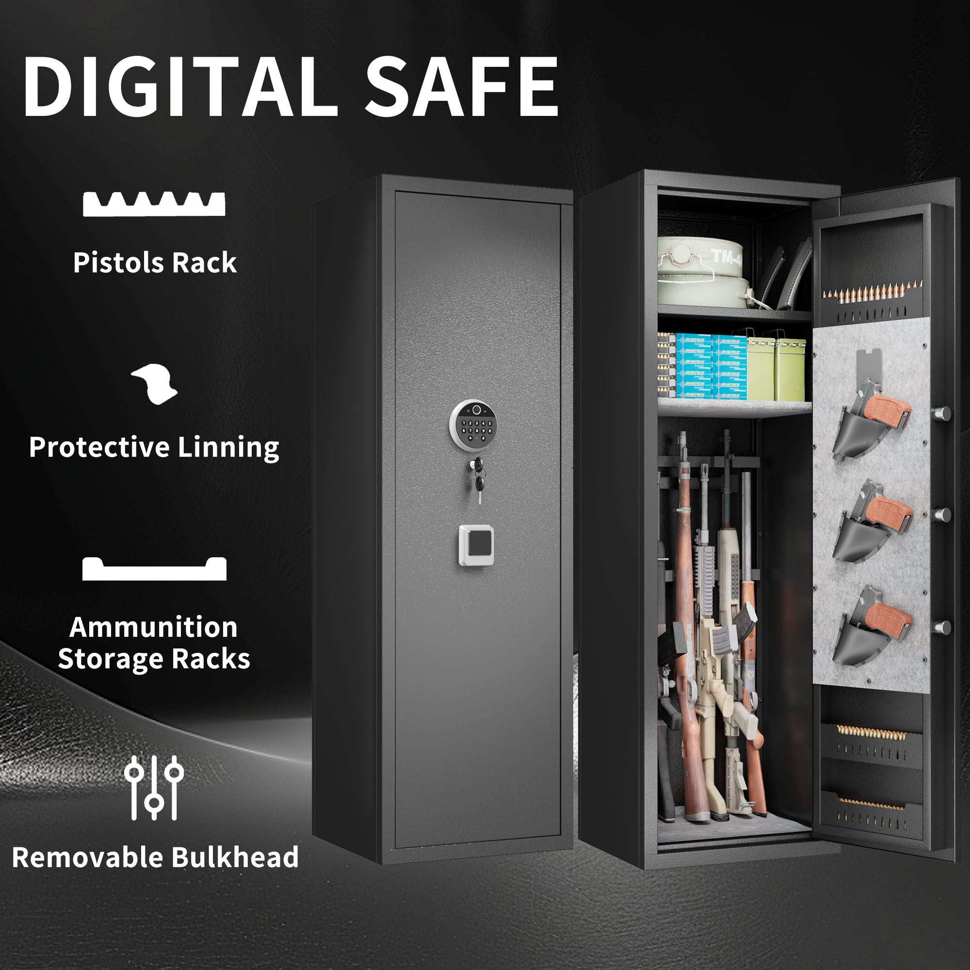 Fingerprint Electronic Gun Safes for Home Rifle and Pistols