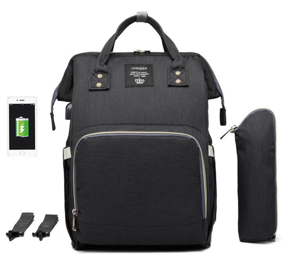 Waterproof Diaper Bag Backpack with USB Charging Port | Large Capacity Travel Nursing Bag for Moms & Dads