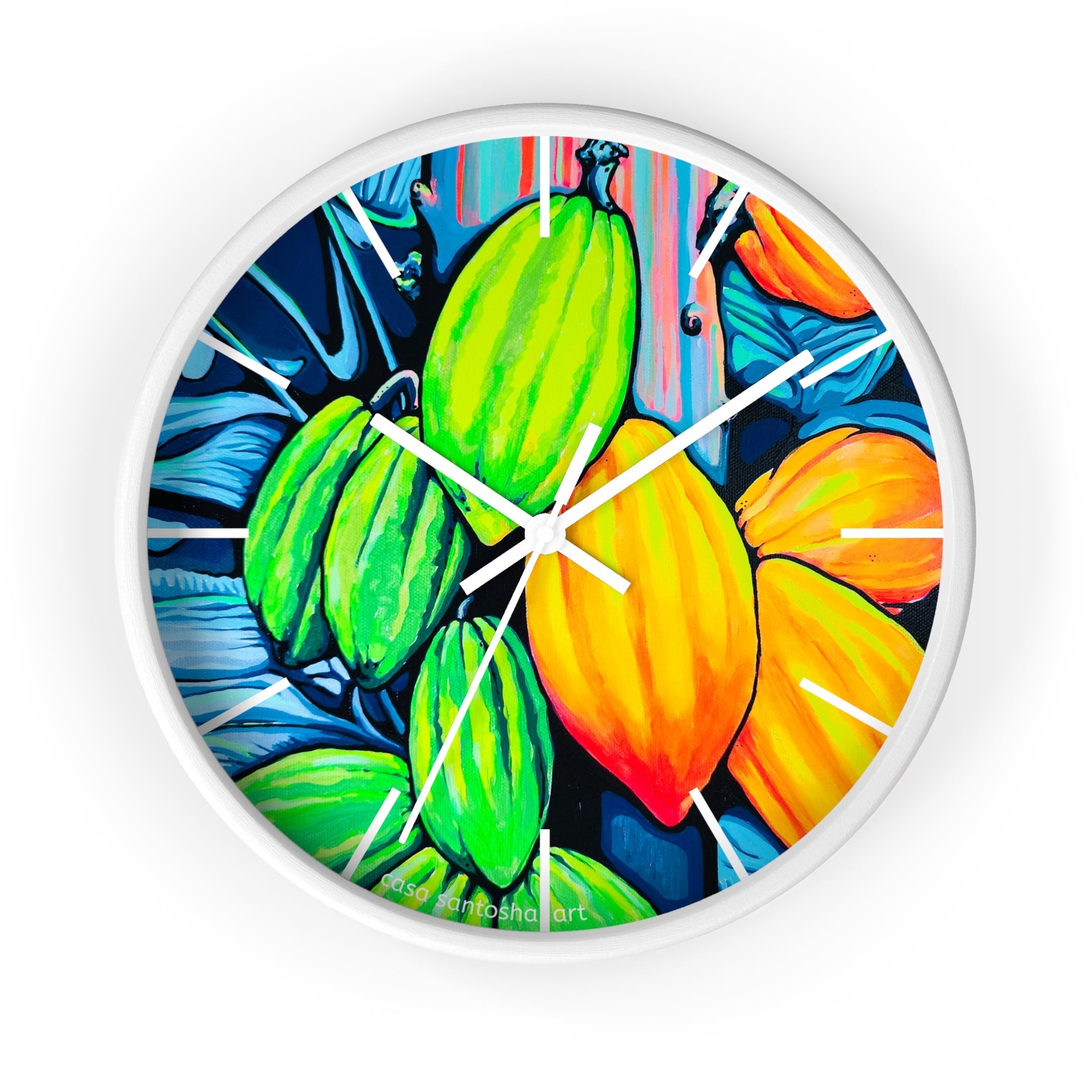 Neon Cacao Pop Art Wall Clock