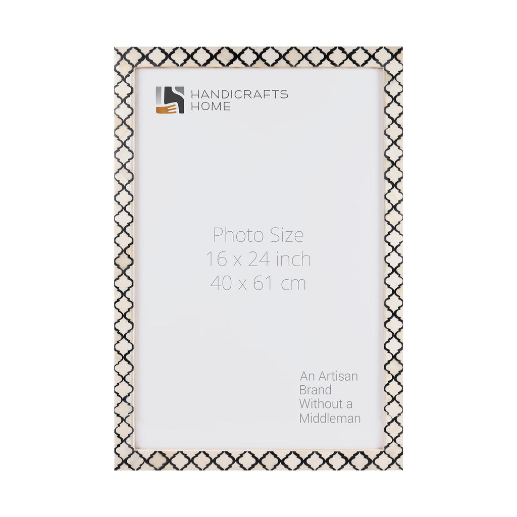 Moroccan Poster Frames Bone Inlay, Black, 9 Sizes
