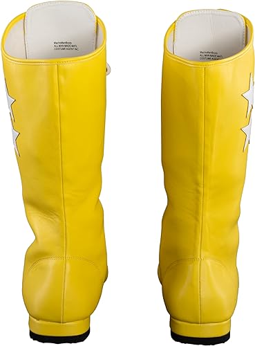 Macho Wrestler Man Madness Halloween Cosplay Costume Yellow Boots