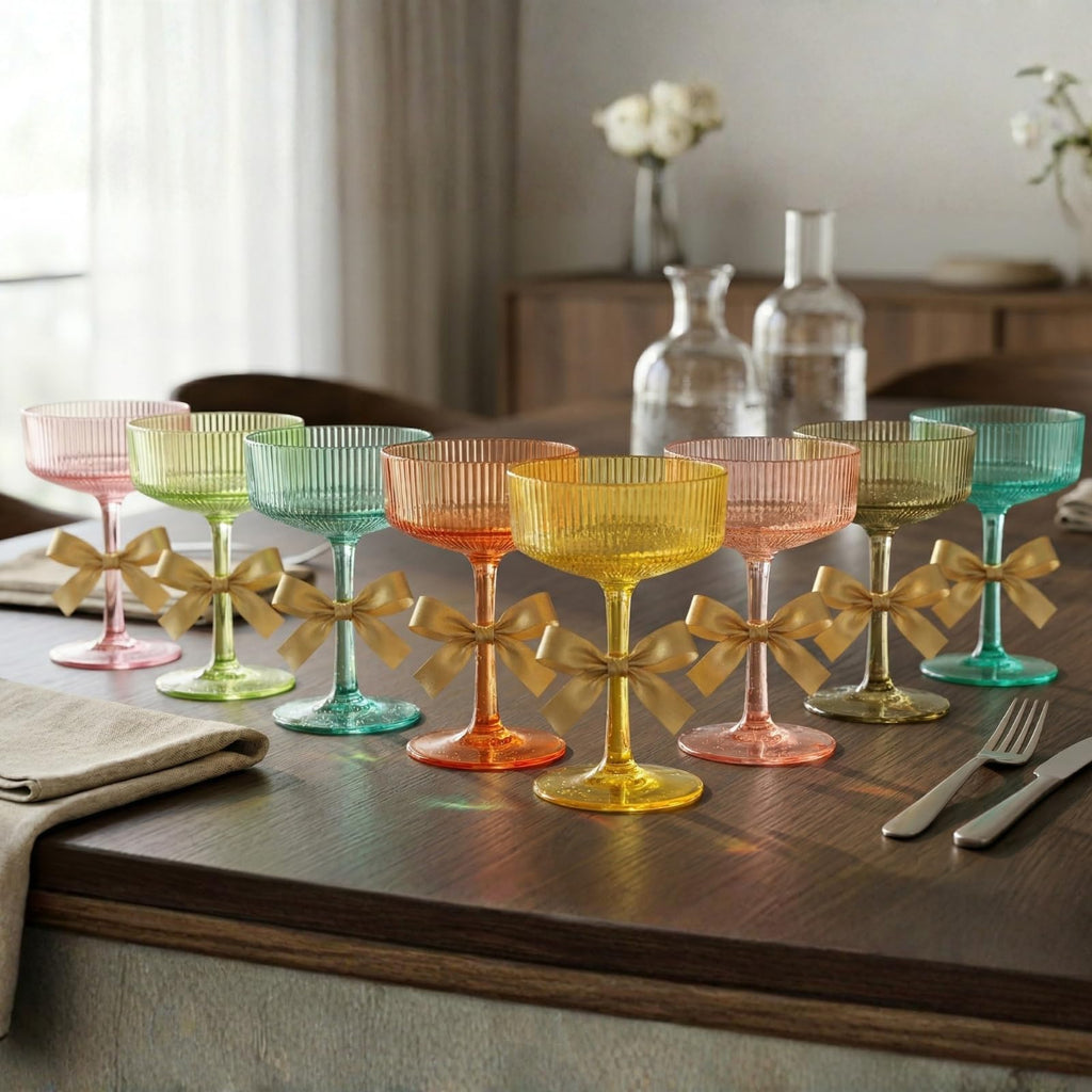 Madrid Acrylic Champagne Coupe Cocktail Glassware, Set of 8