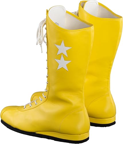 Macho Wrestler Man Madness Halloween Cosplay Costume Yellow Boots
