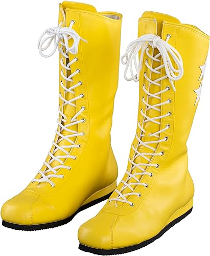 Macho Wrestler Man Madness Halloween Cosplay Costume Yellow Boots
