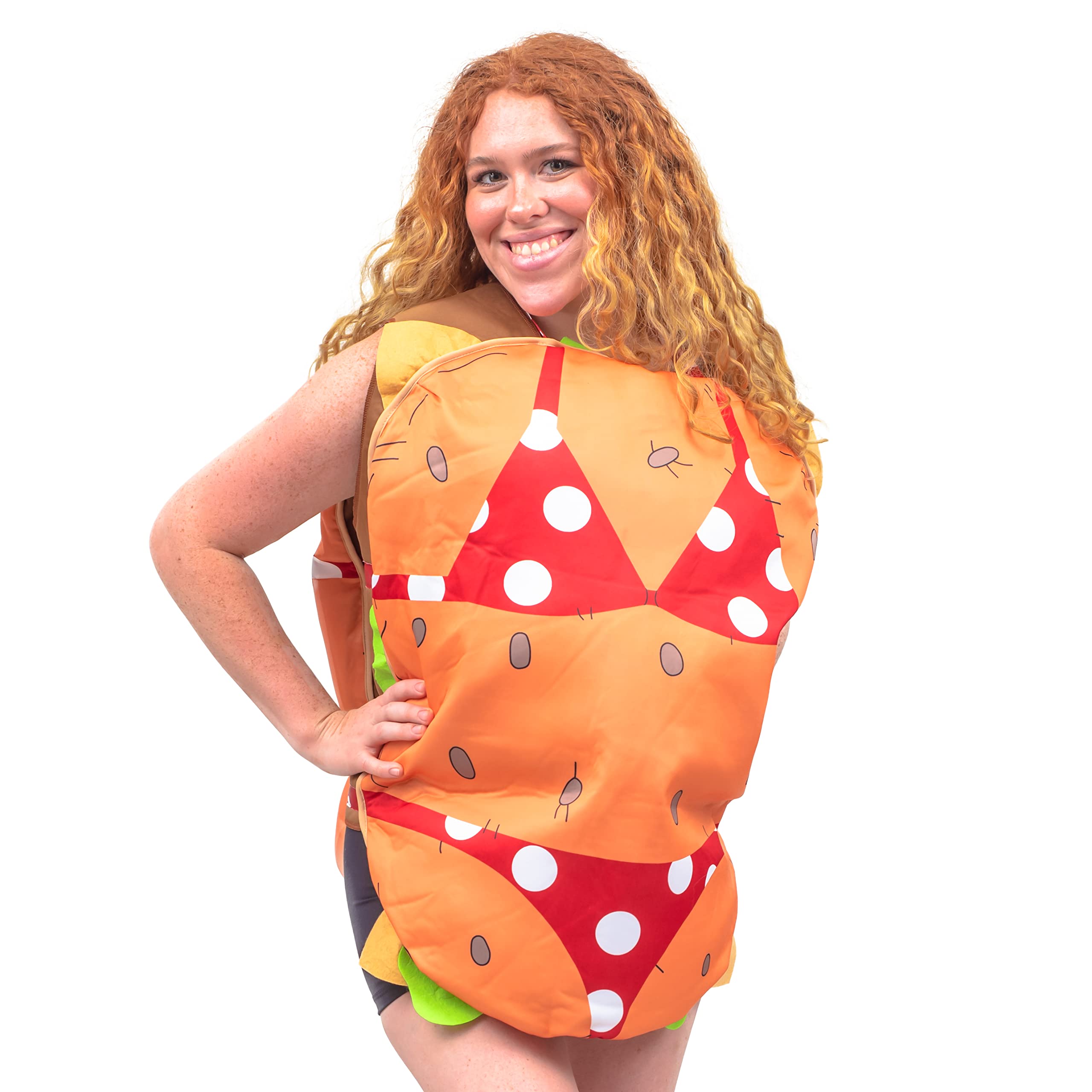 Adult Food 3D Sandwich Spicy Chicken Pizza Taco Burger Halloween Costume Cosplay