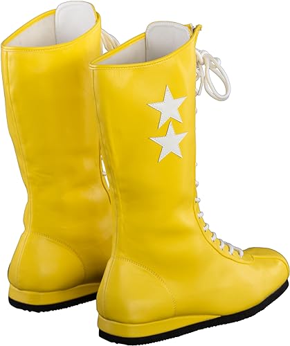 Macho Wrestler Man Madness Halloween Cosplay Costume Yellow Boots
